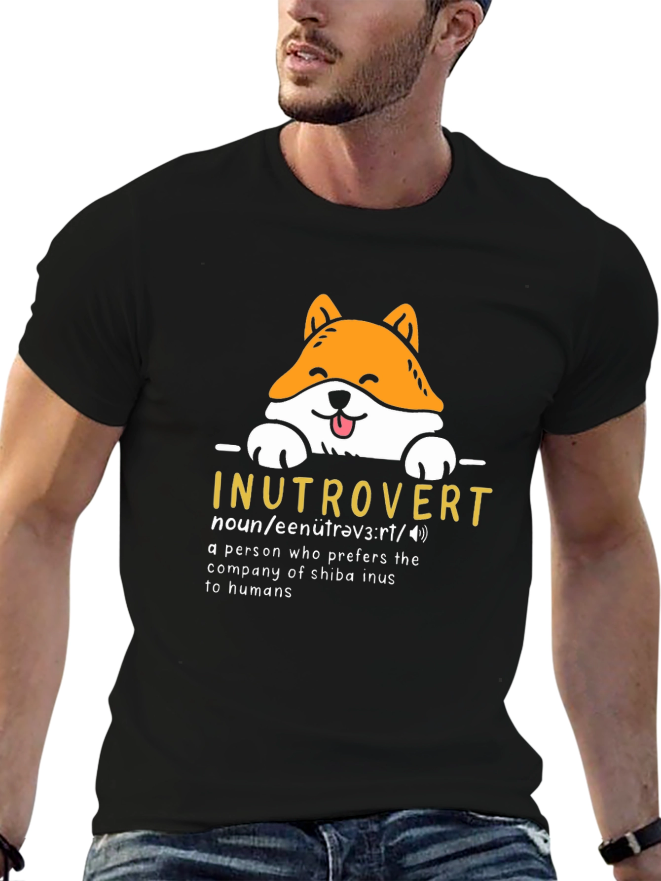 Inutrovert Shiba Inu Graphic Tee - Introvert Humor