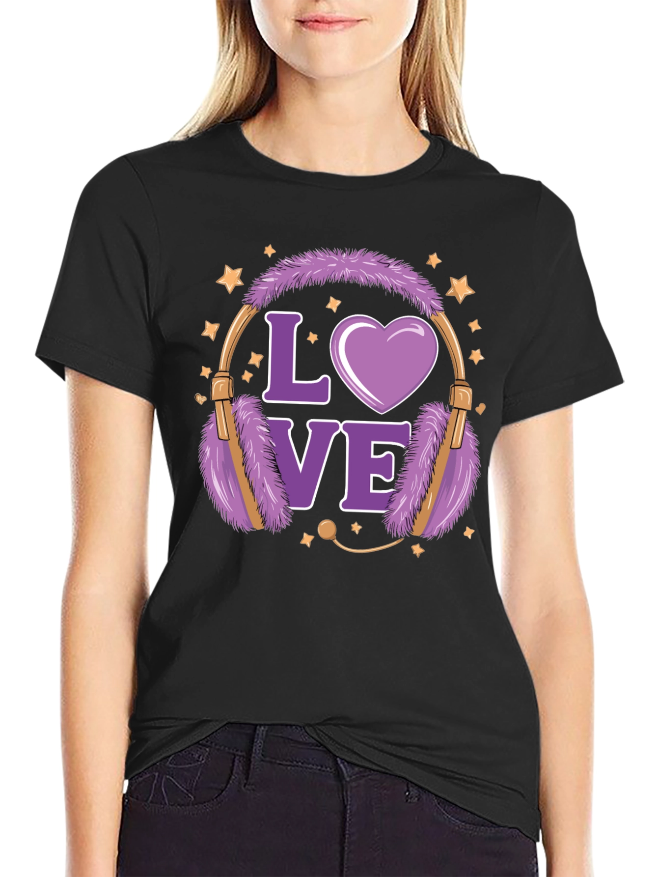 Love Headphones Graphic T-Shirt - Stylish Casual Wear