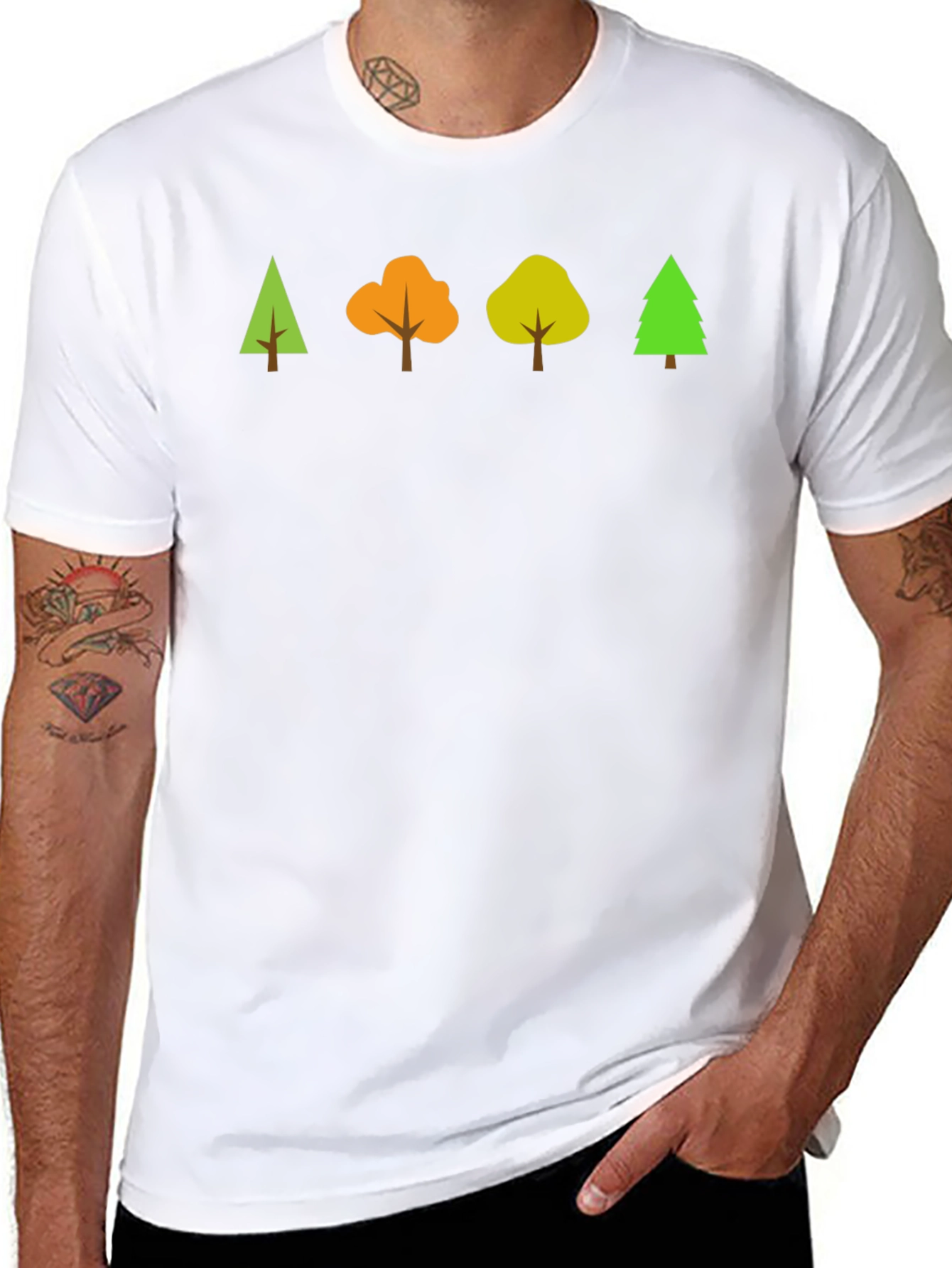 Nature Inspired Graphic Tee - Four Tree Design