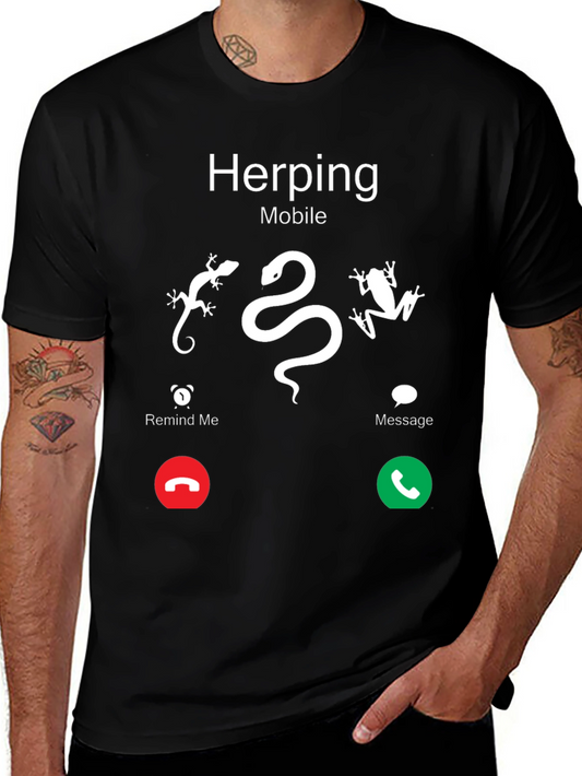 Herping Mobile T-Shirt - Reptile & Amphibian Lover Tee