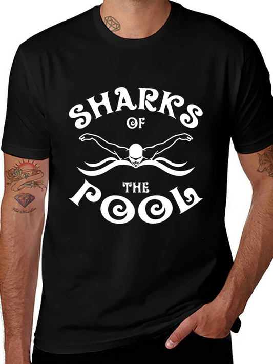 Sharks of the Pool Graphic T-Shirt Black