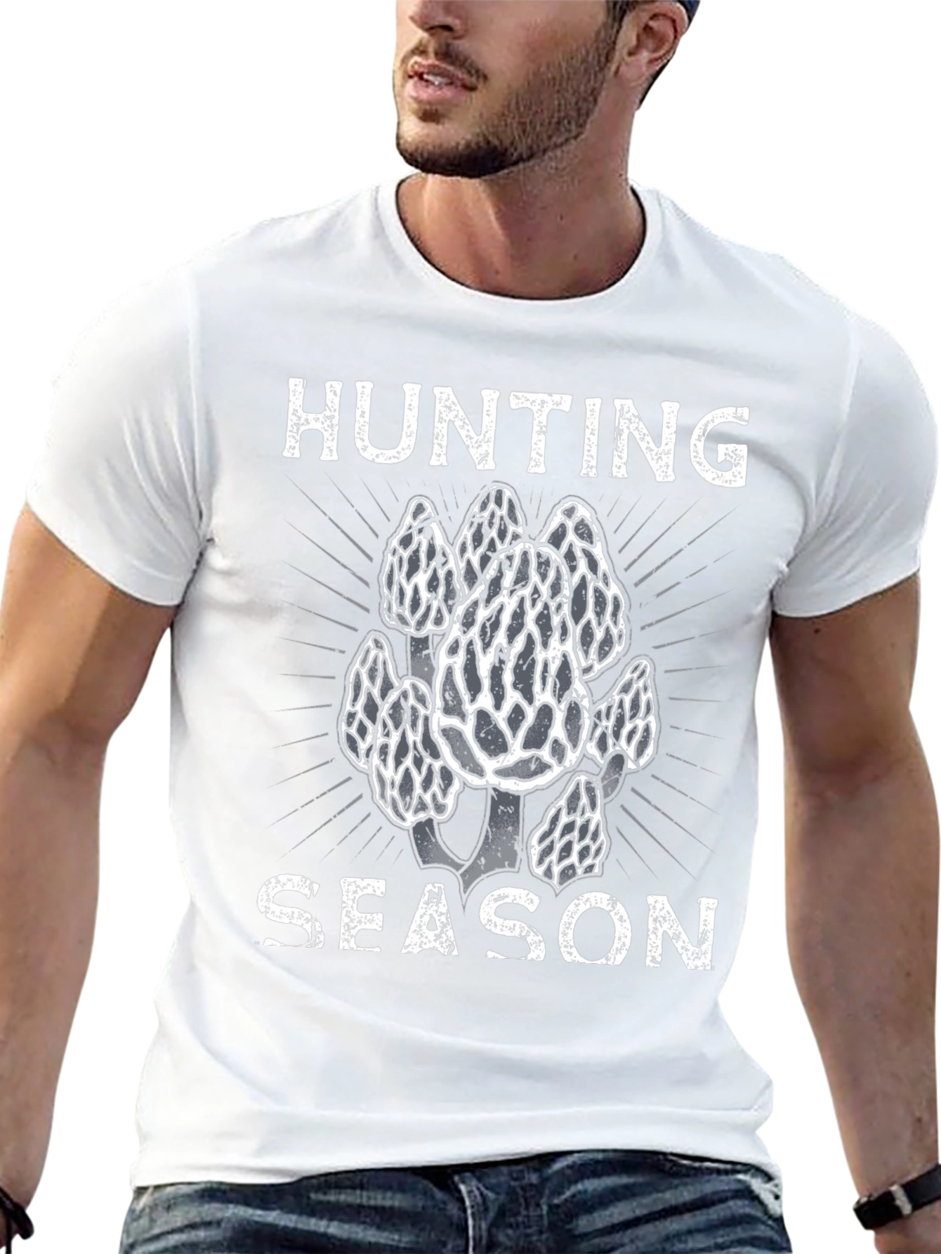 Morel Mushroom Hunting Season Black T-Shirt
