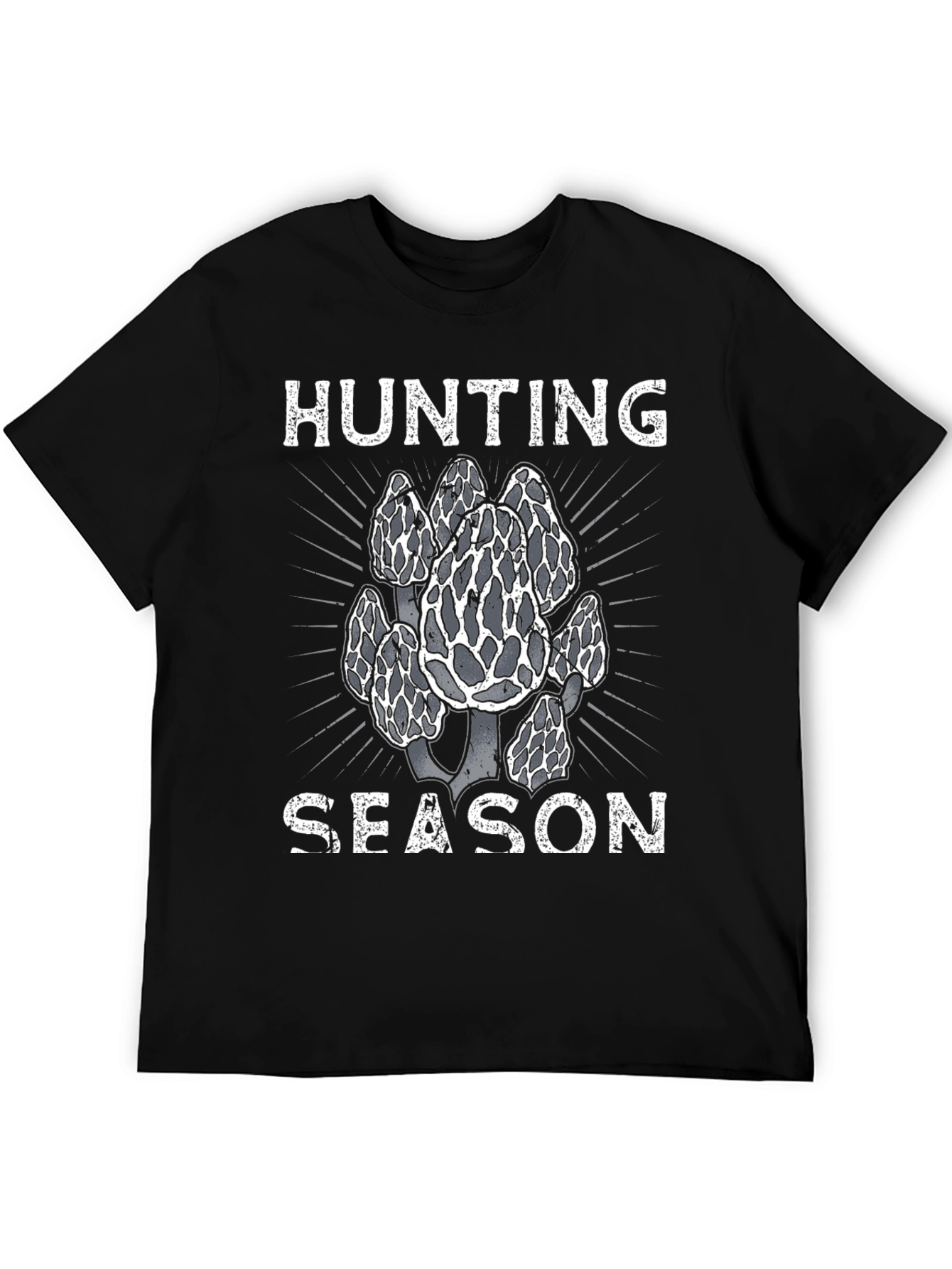 Morel Mushroom Hunting Season Black T-Shirt