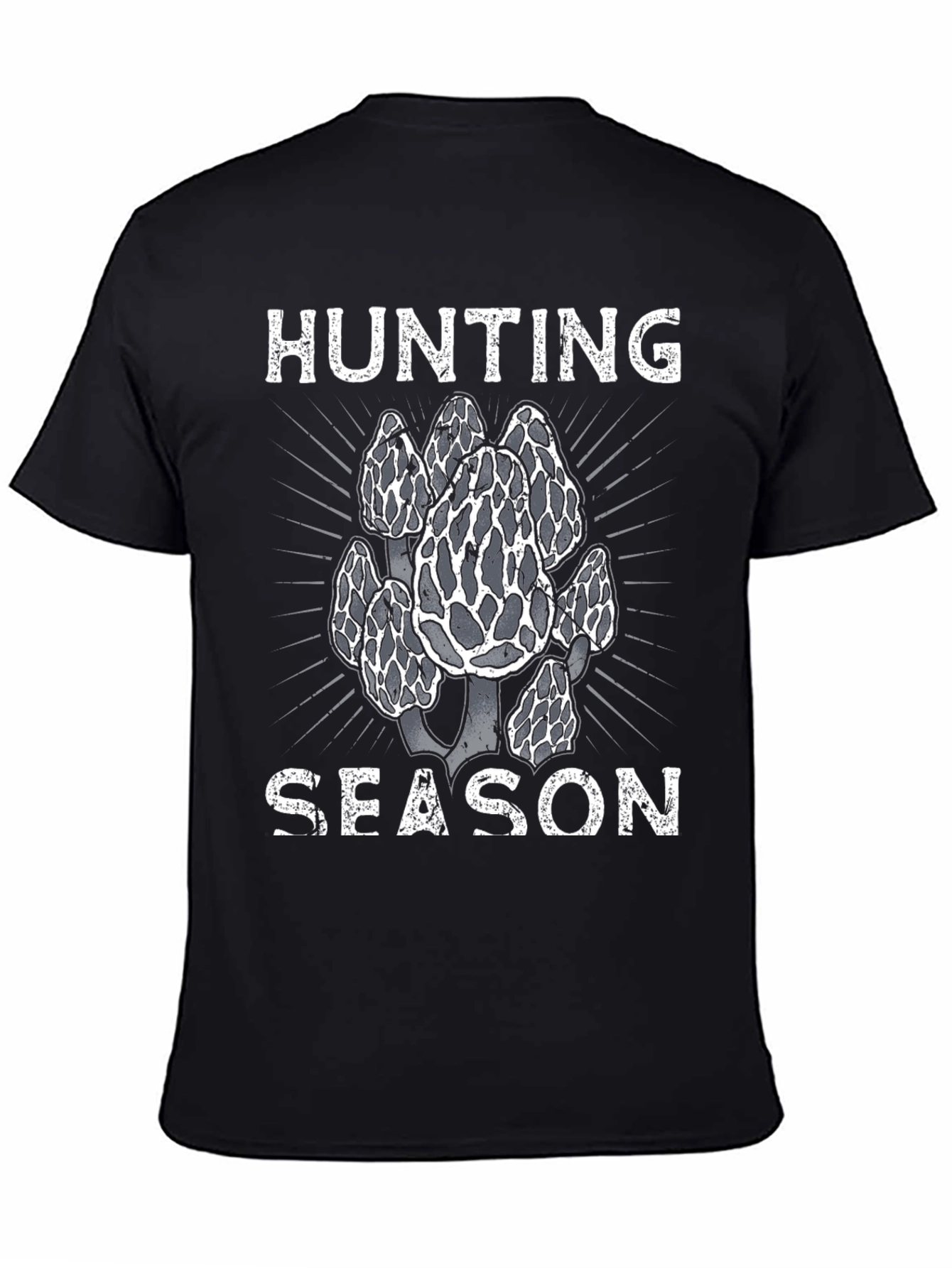 Morel Mushroom Hunting Season Black T-Shirt
