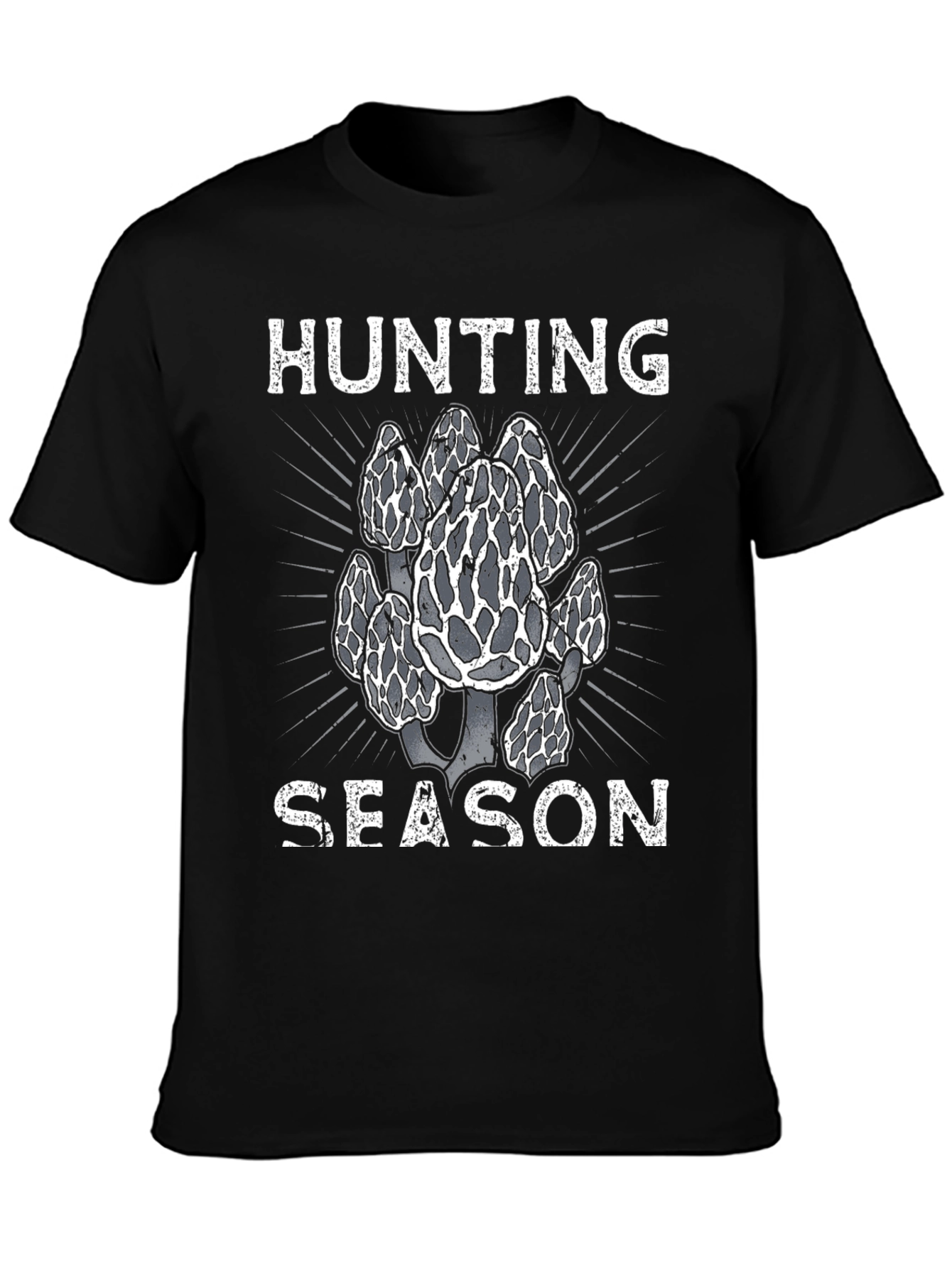Morel Mushroom Hunting Season Black T-Shirt