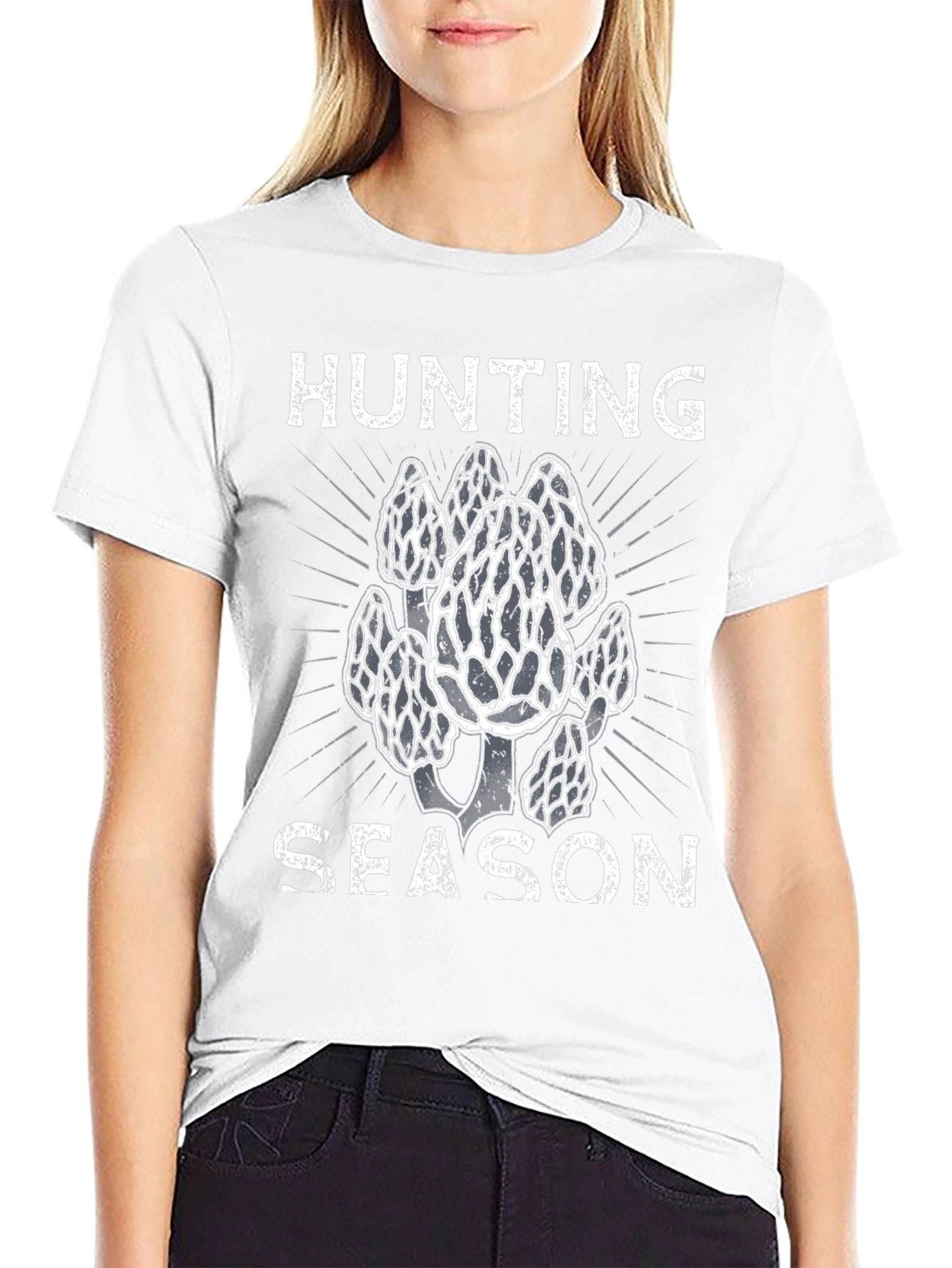 Morel Mushroom Hunting Season Black T-Shirt