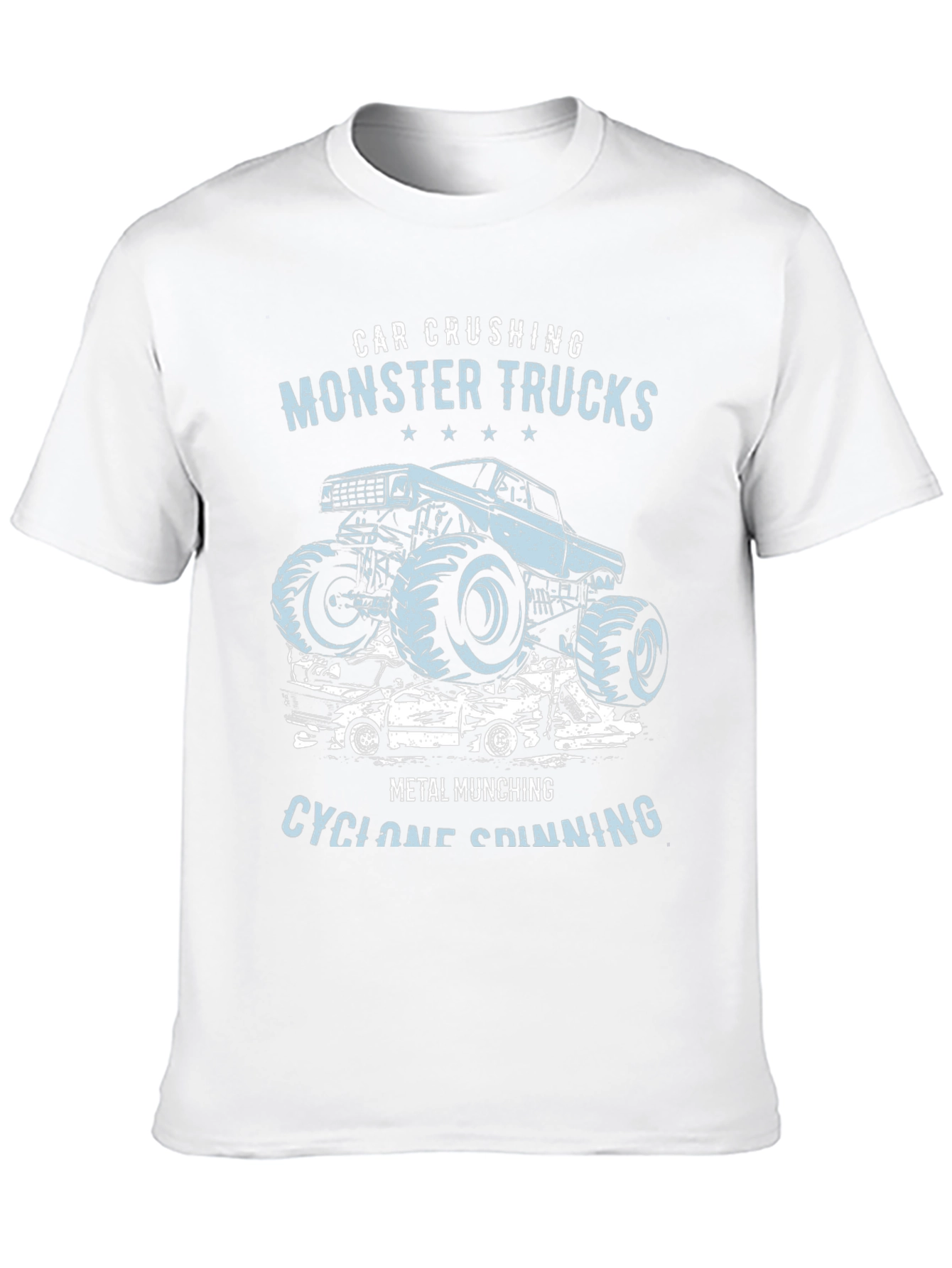 Monster Truck Crushing Cars Graphic Tee
