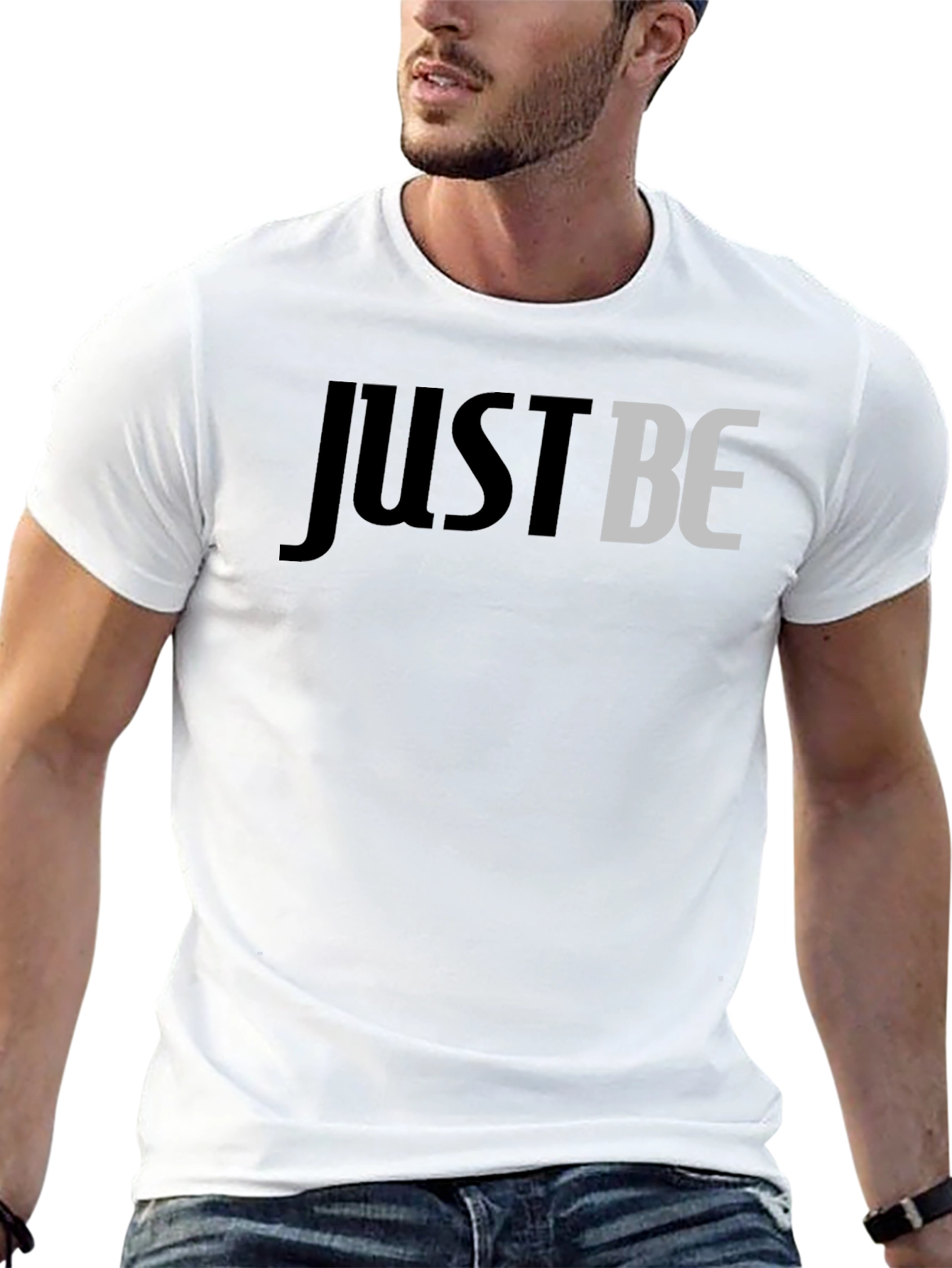 Just Be Graphic Tee - Stylish Mens Black T-Shirt