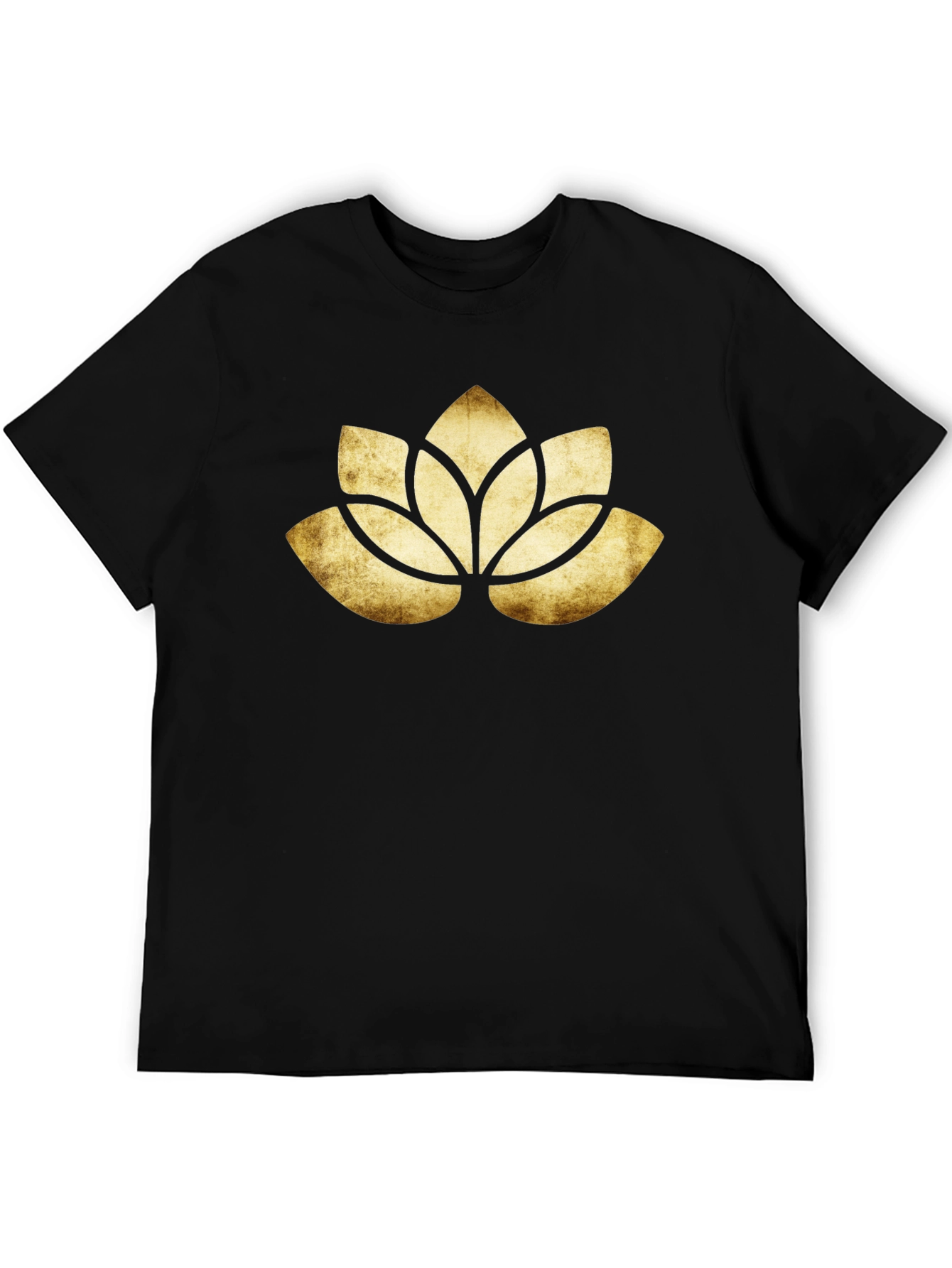Lotus Flower Graphic Black T-Shirt