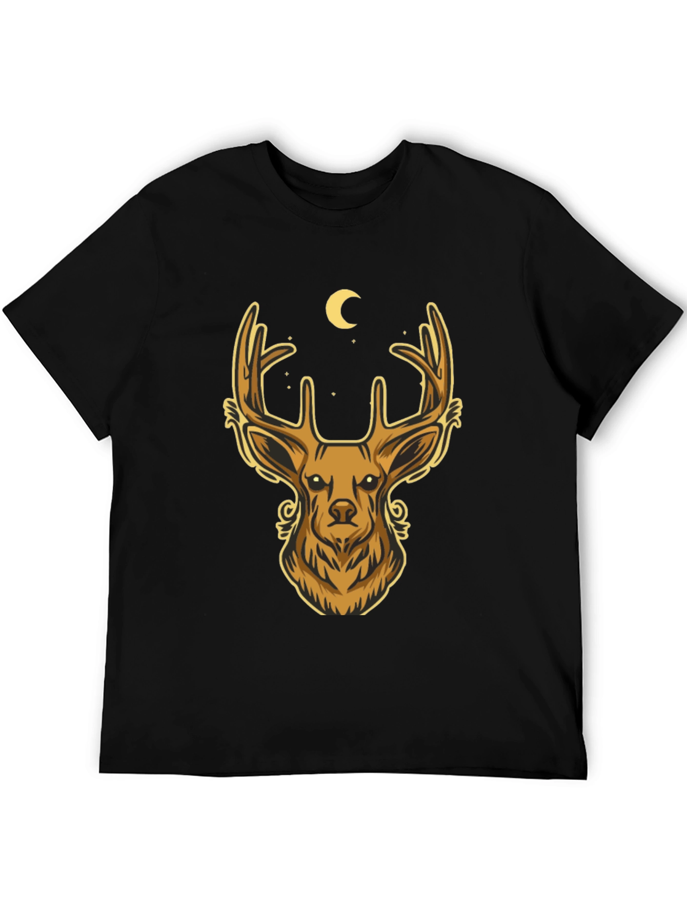 Deer Moon Graphic T-Shirt - Mens Black Tee