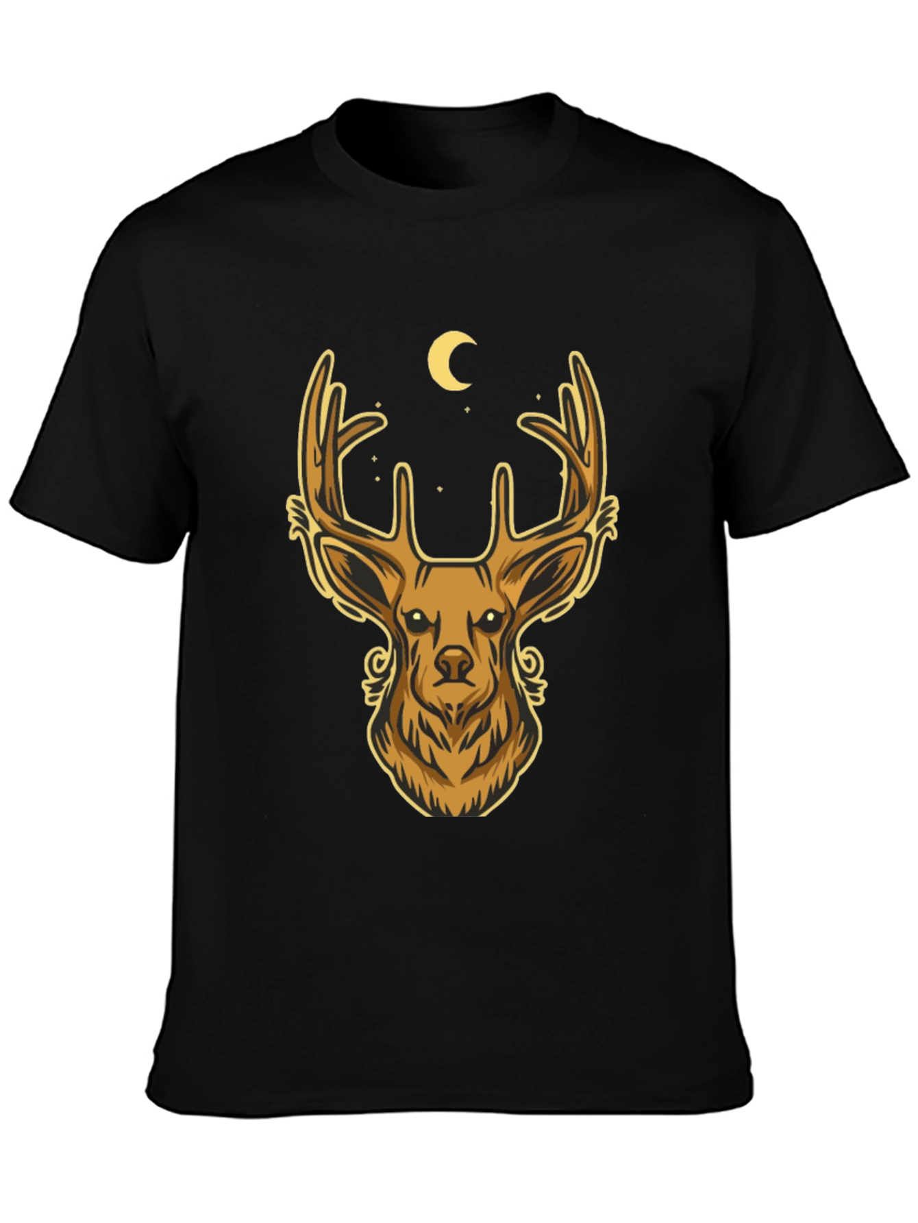 Deer Moon Graphic T-Shirt - Mens Black Tee
