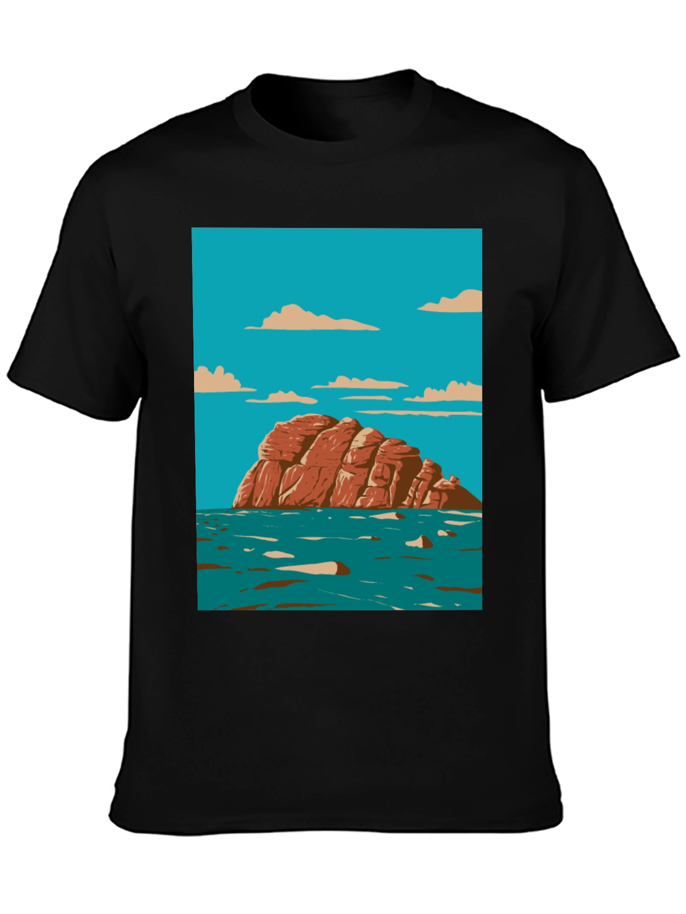 Scenic Rock Island Graphic Tee - Stylish Comfort