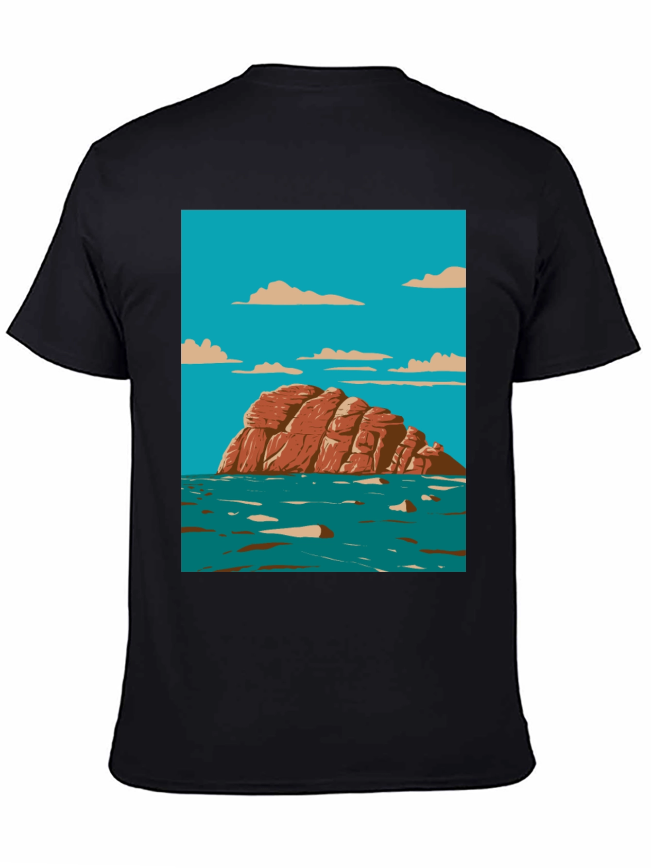 Scenic Rock Island Graphic Tee - Stylish Comfort