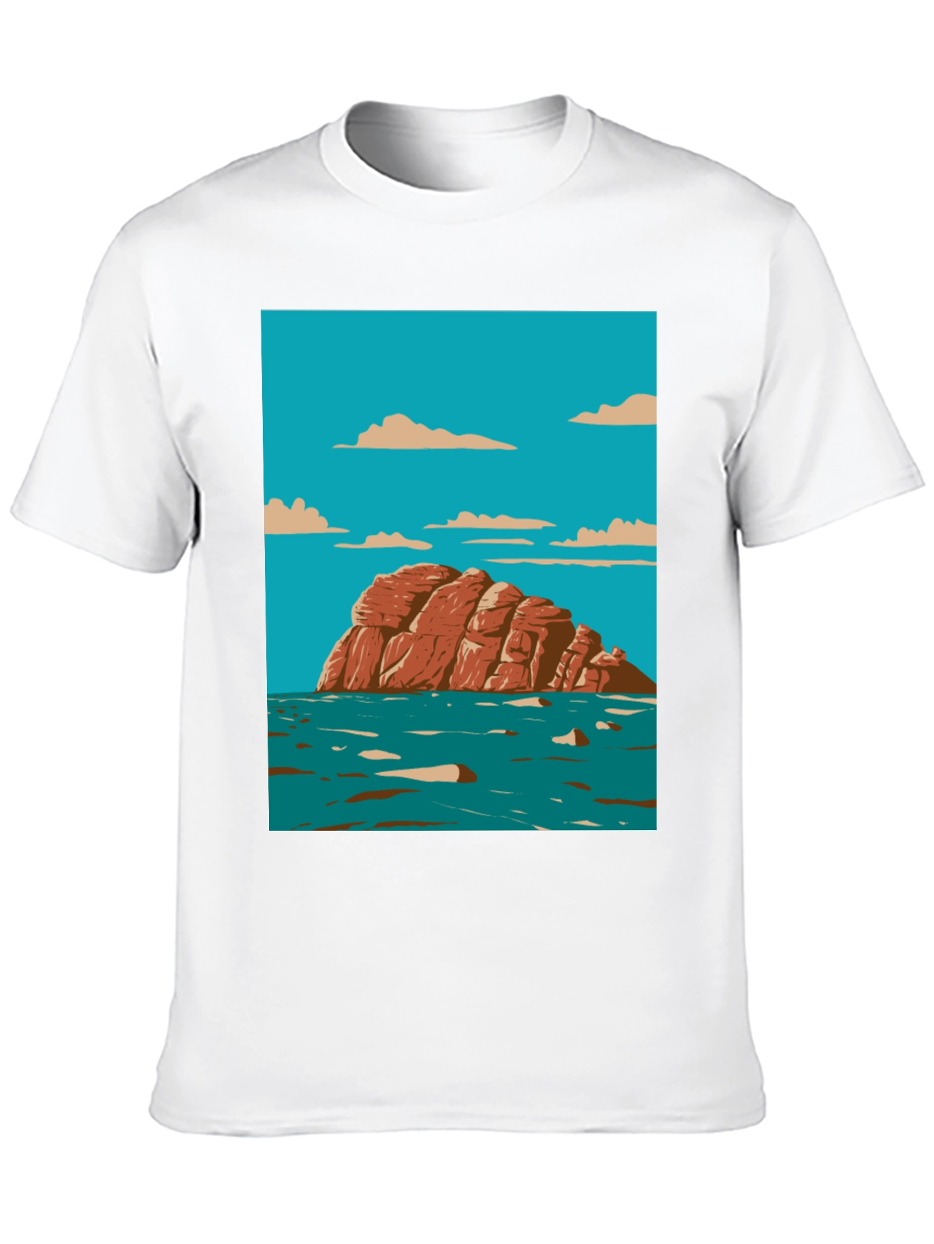 Scenic Rock Island Graphic Tee - Stylish Comfort