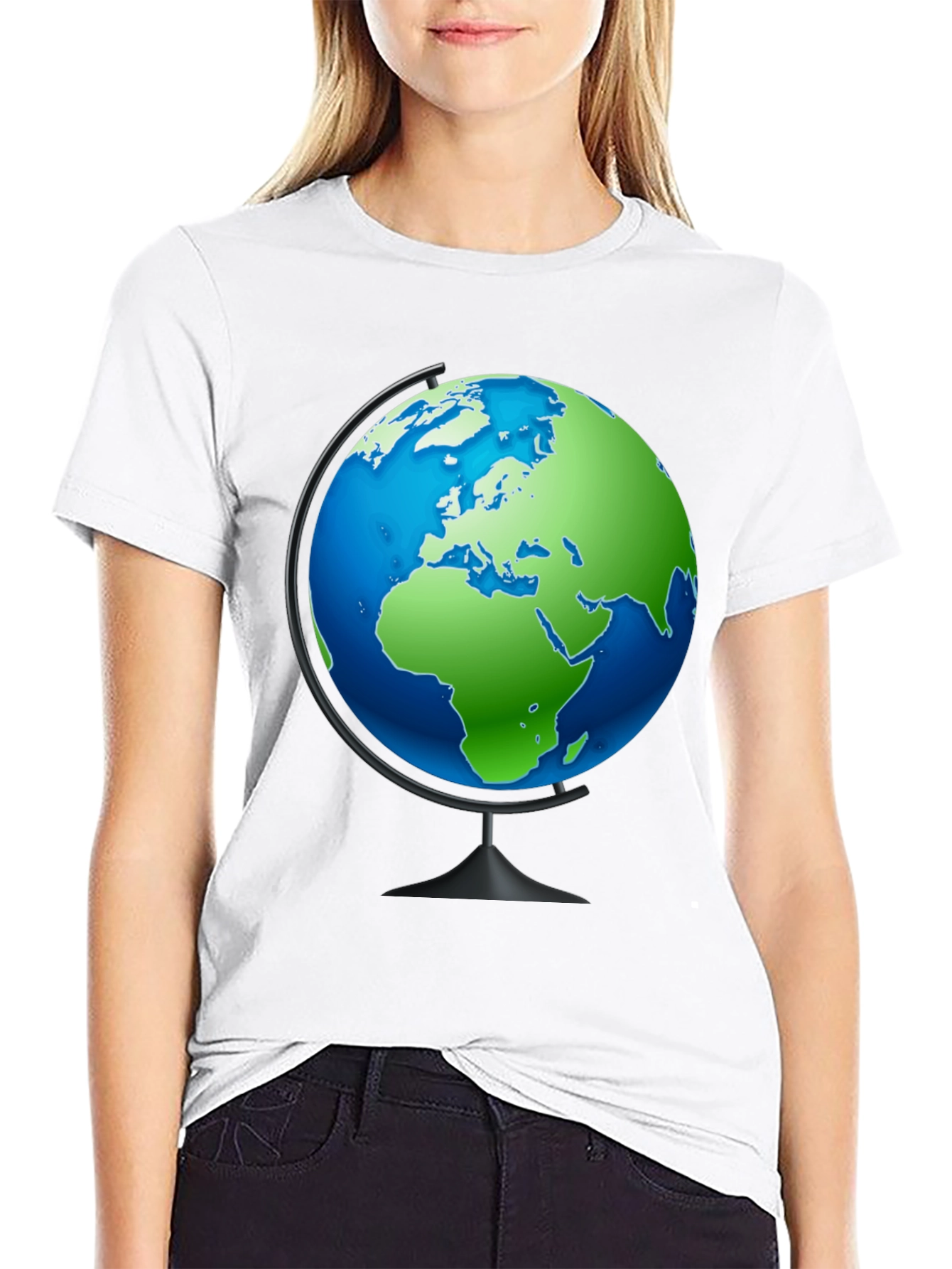 Globe Graphic Black T-Shirt - Travel the World!