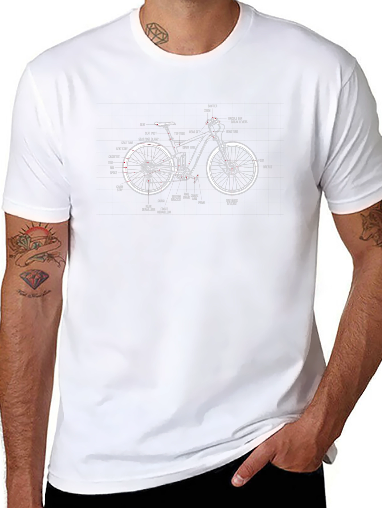 Bike Parts Diagram T-Shirt