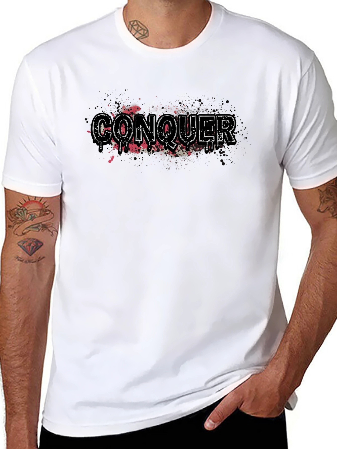 Conquer Graphic T-Shirt - Mens Black Tee