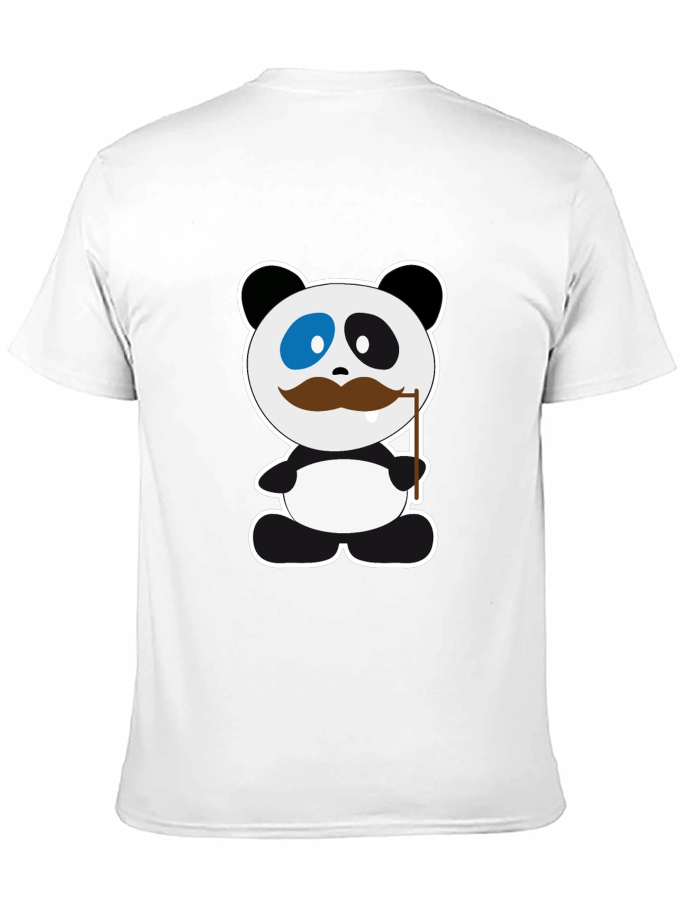 Funny Panda Mustache Black T-Shirt