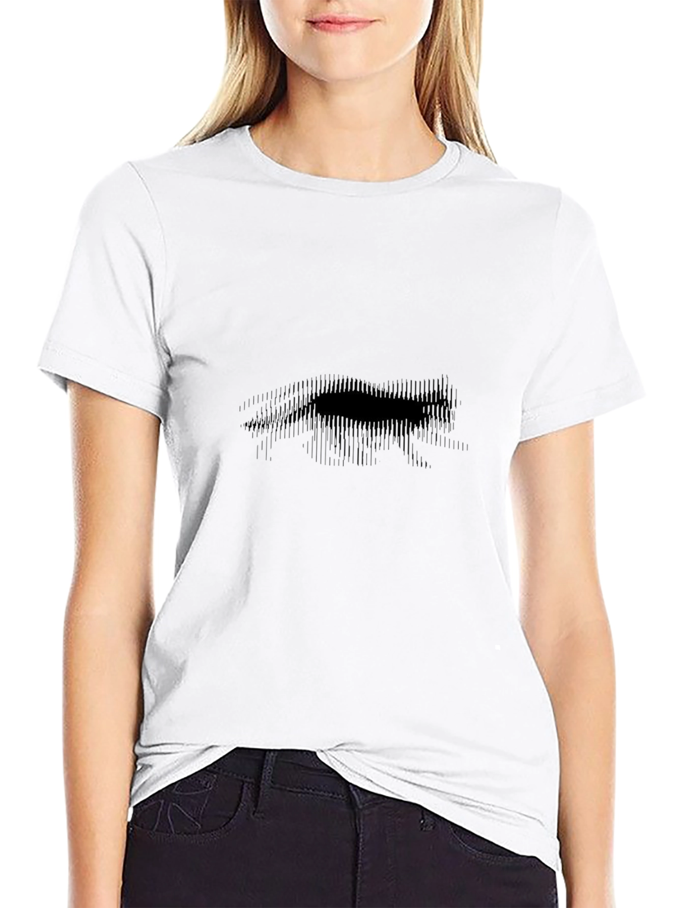 Abstract Bear Graphic Black T-Shirt