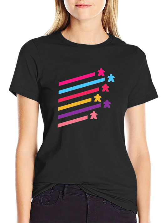 Board Game Meeples T-Shirt - Colorful Player Pieces