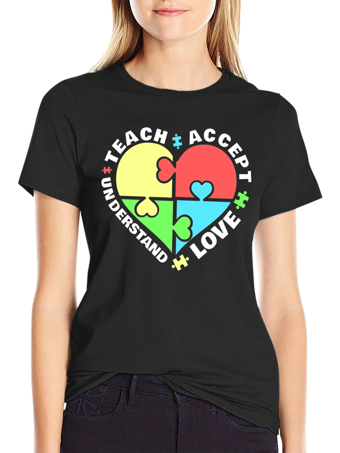 Autism Awareness Heart Puzzle T-Shirt