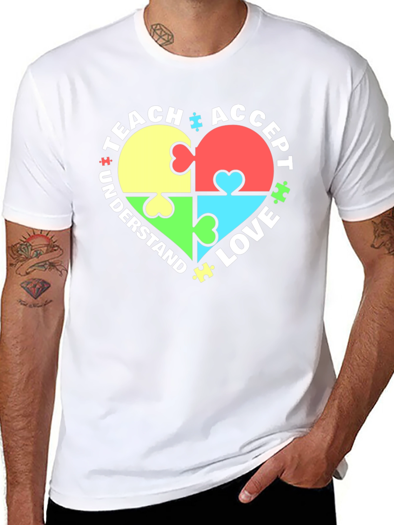 Autism Awareness Heart Puzzle T-Shirt