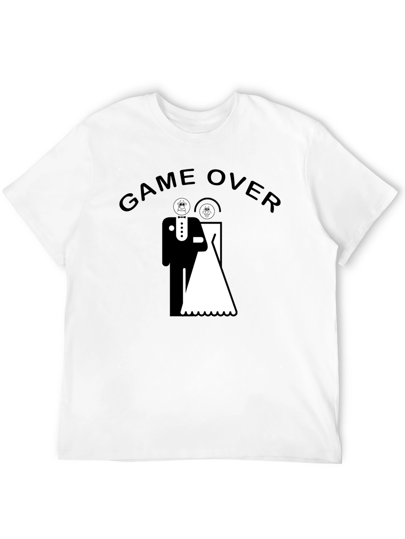 Game Over Wedding T-Shirt Funny Groom Bride Graphic Tee