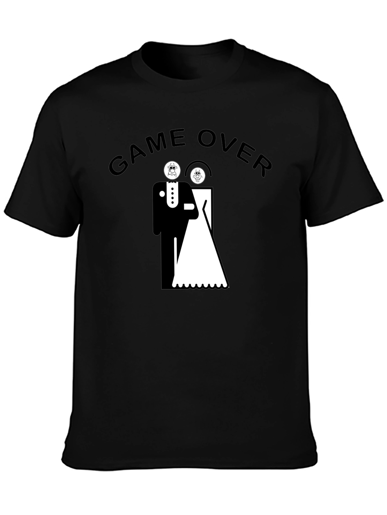 Game Over Wedding T-Shirt Funny Groom Bride Graphic Tee