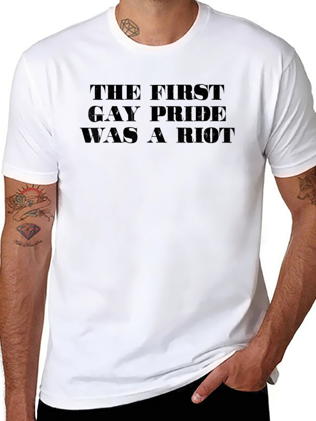 Gay Pride Riot Tee - Unisex Black T-Shirt