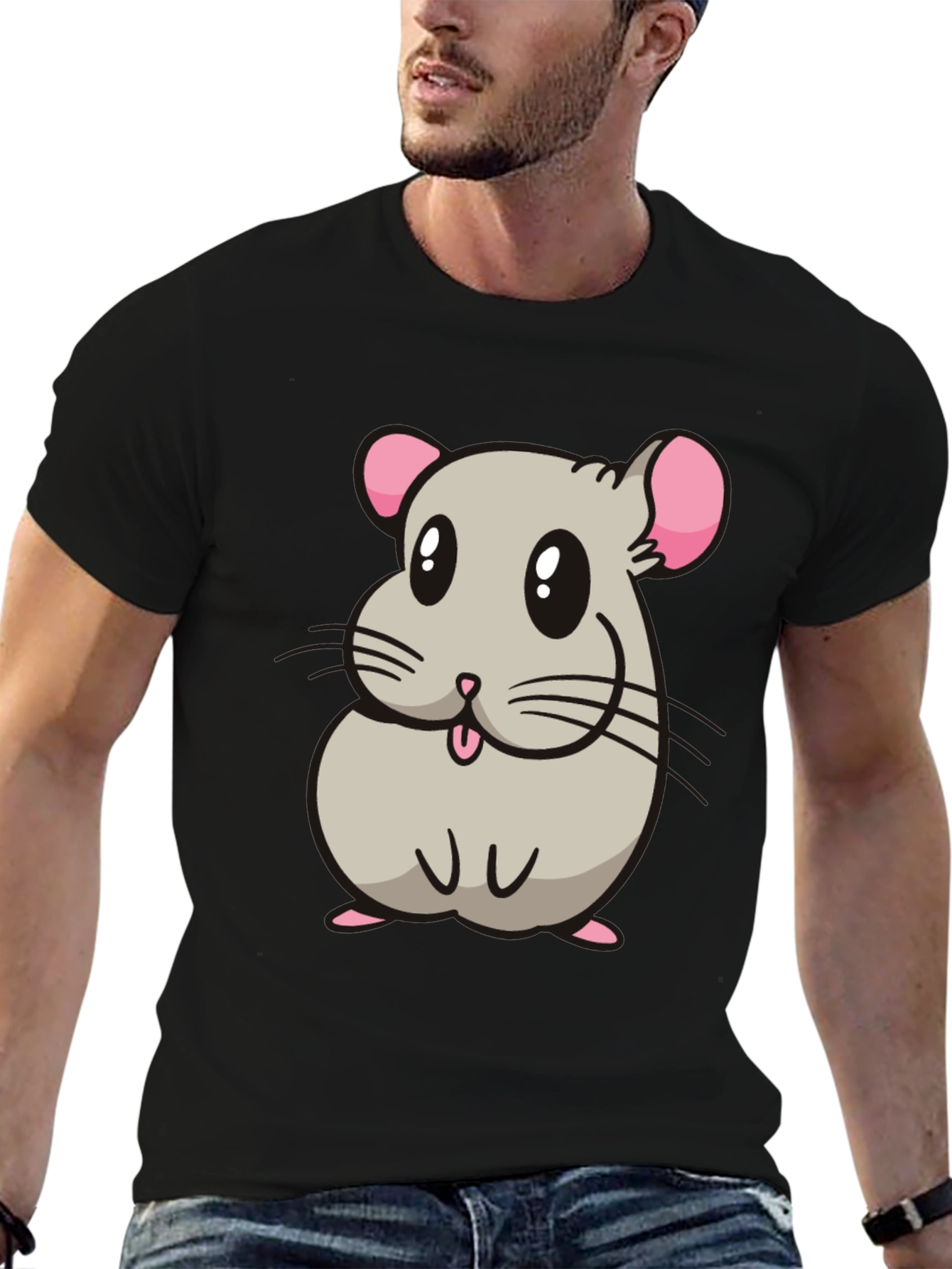 Cute Hamster Cartoon Graphic T-Shirt