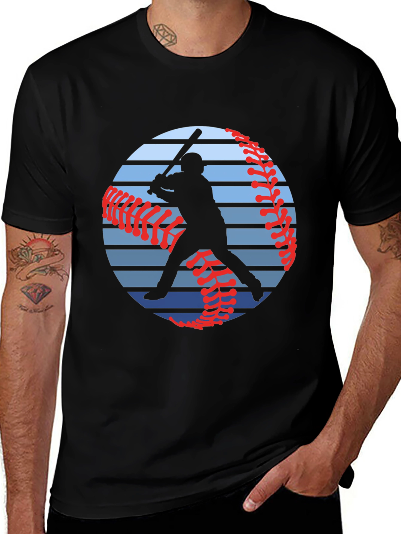 Baseball Silhouette Graphic T-Shirt