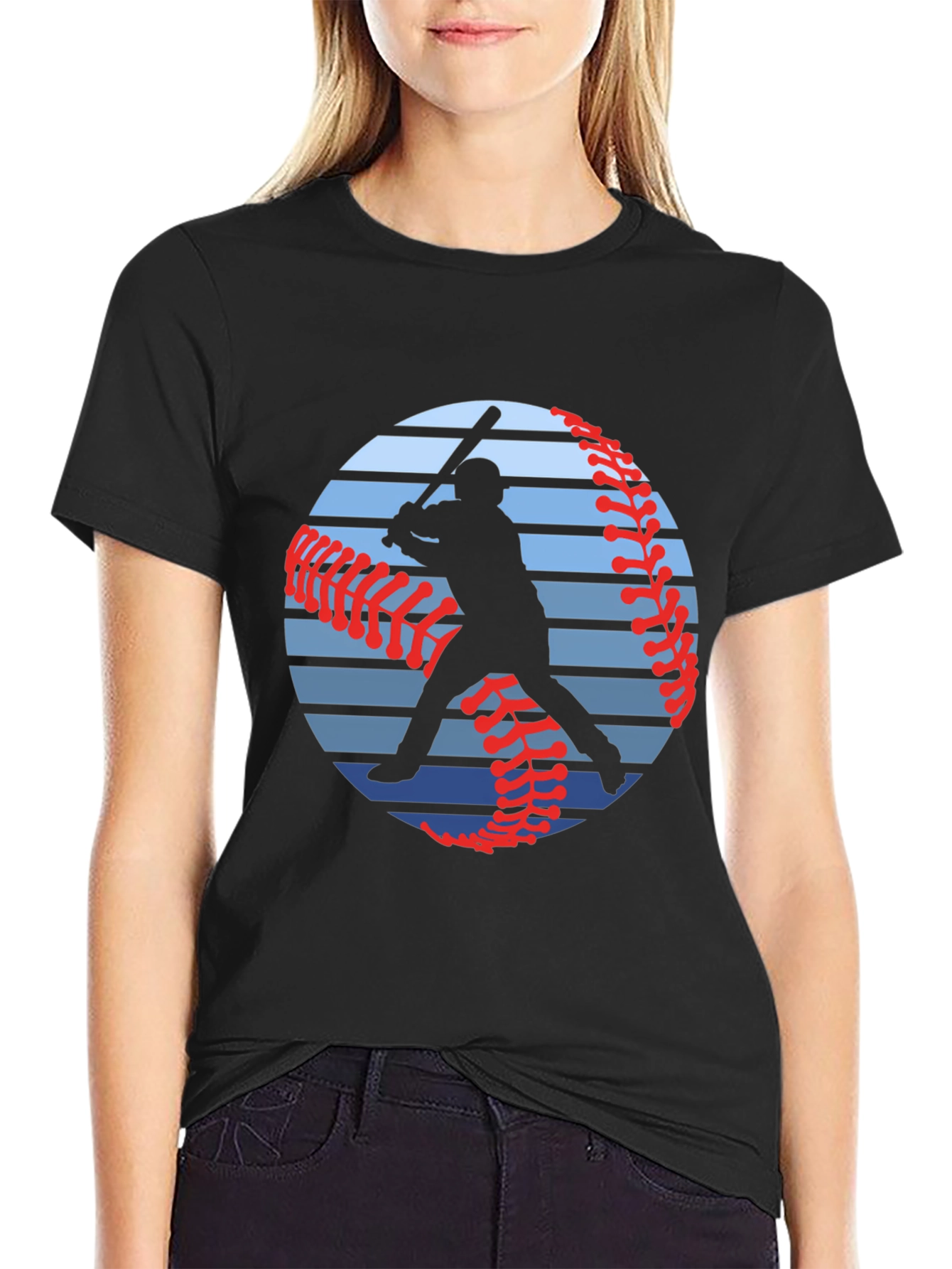 Baseball Silhouette Graphic T-Shirt