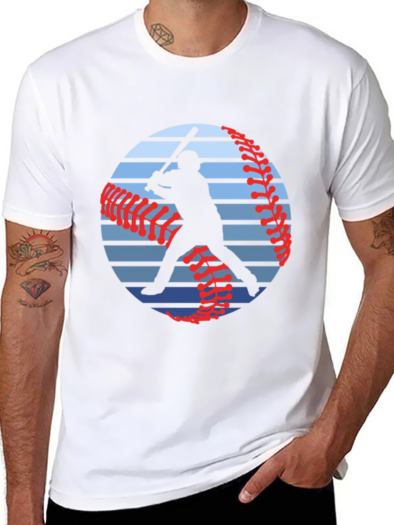 Baseball Silhouette Graphic T-Shirt