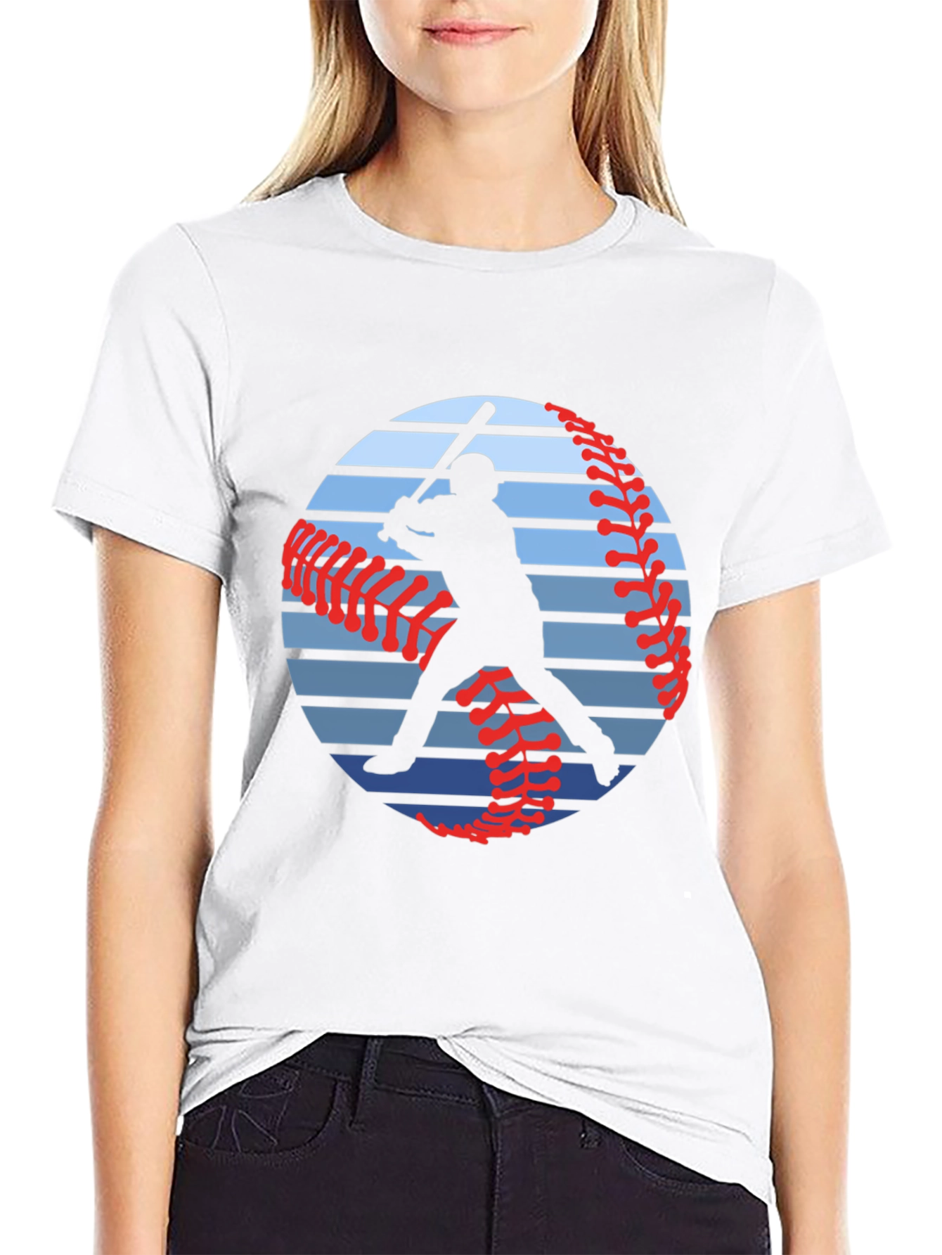 Baseball Silhouette Graphic T-Shirt