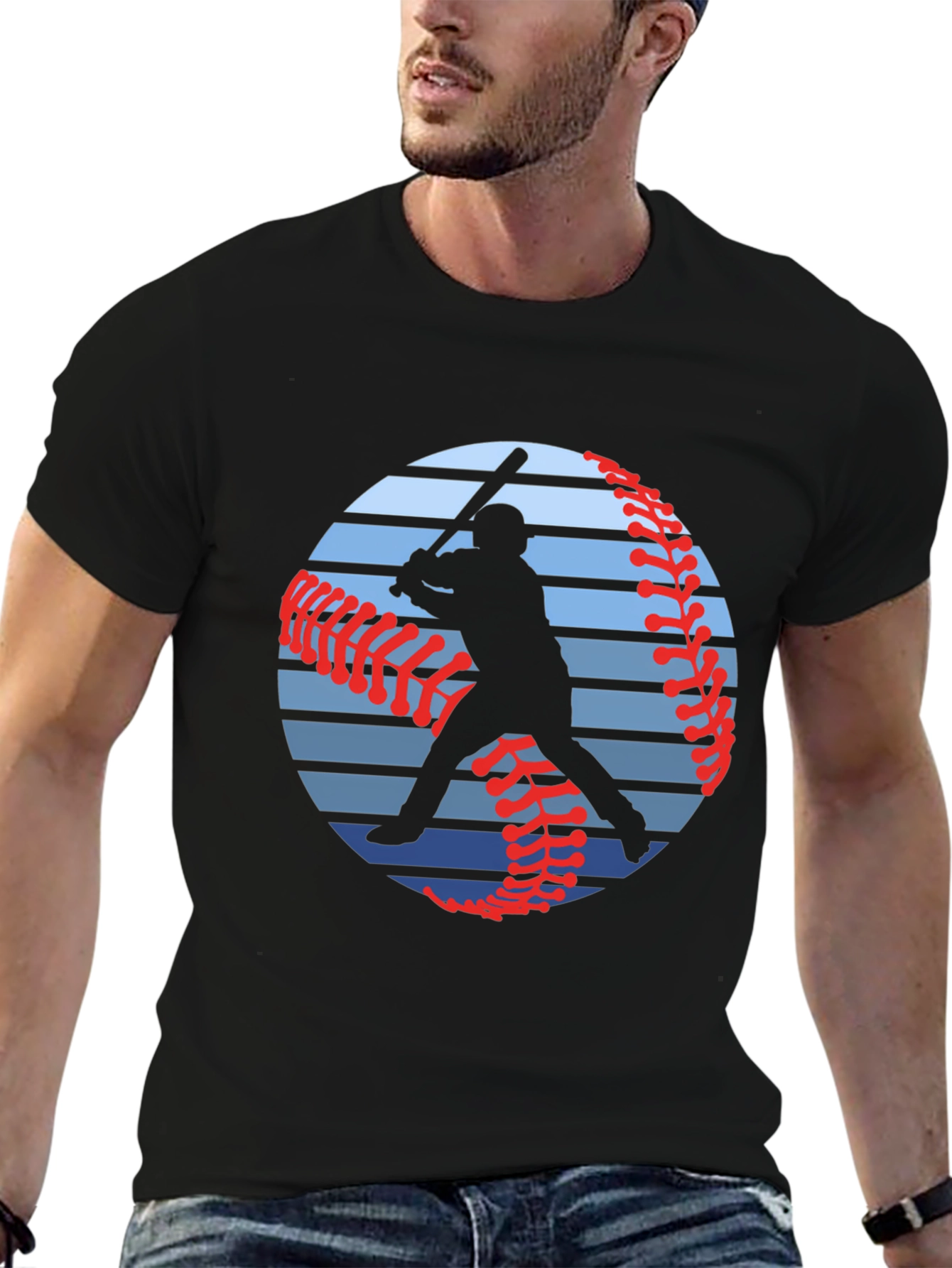 Baseball Silhouette Graphic T-Shirt