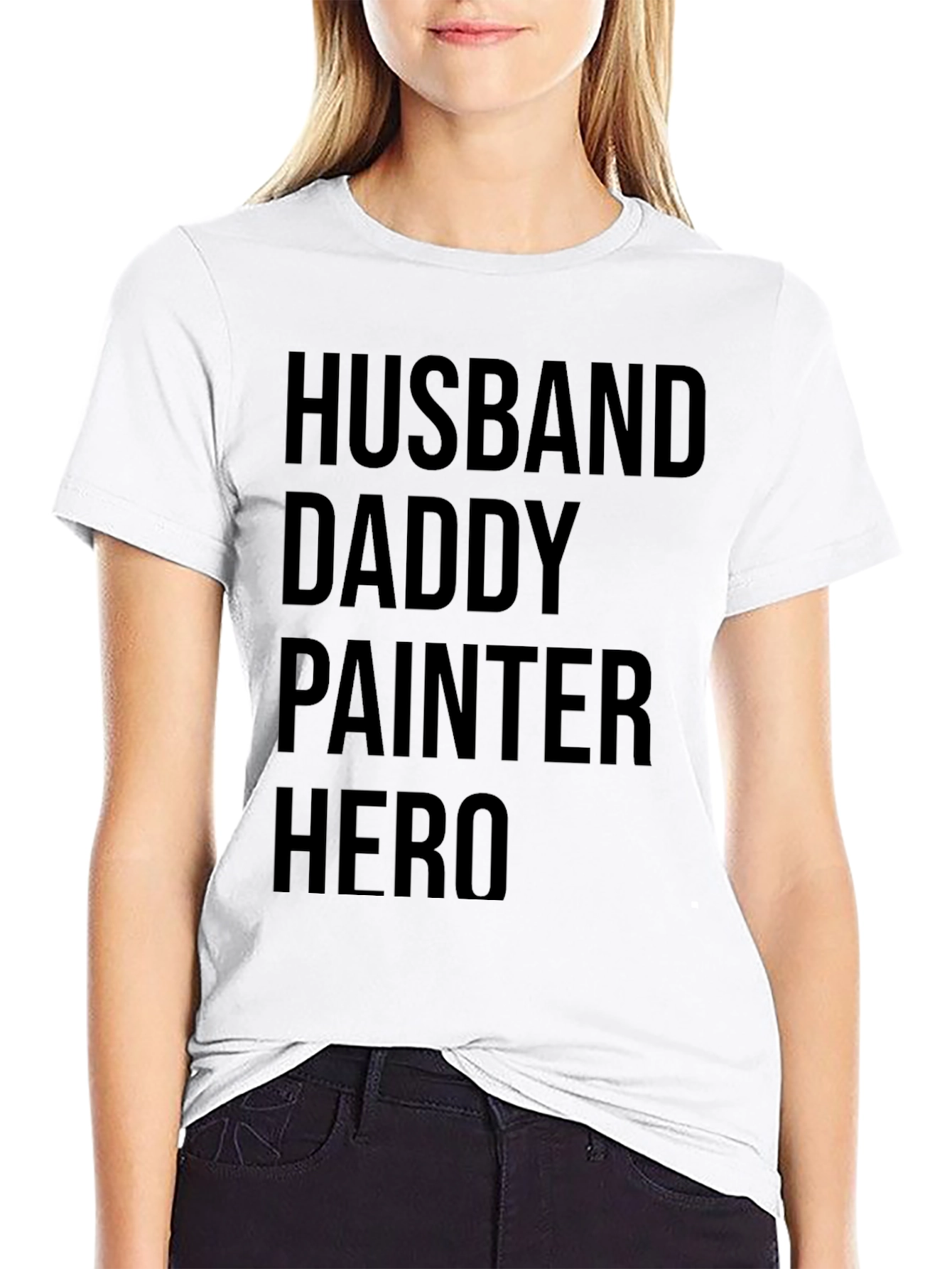Husband Daddy Painter Hero Black T-Shirt