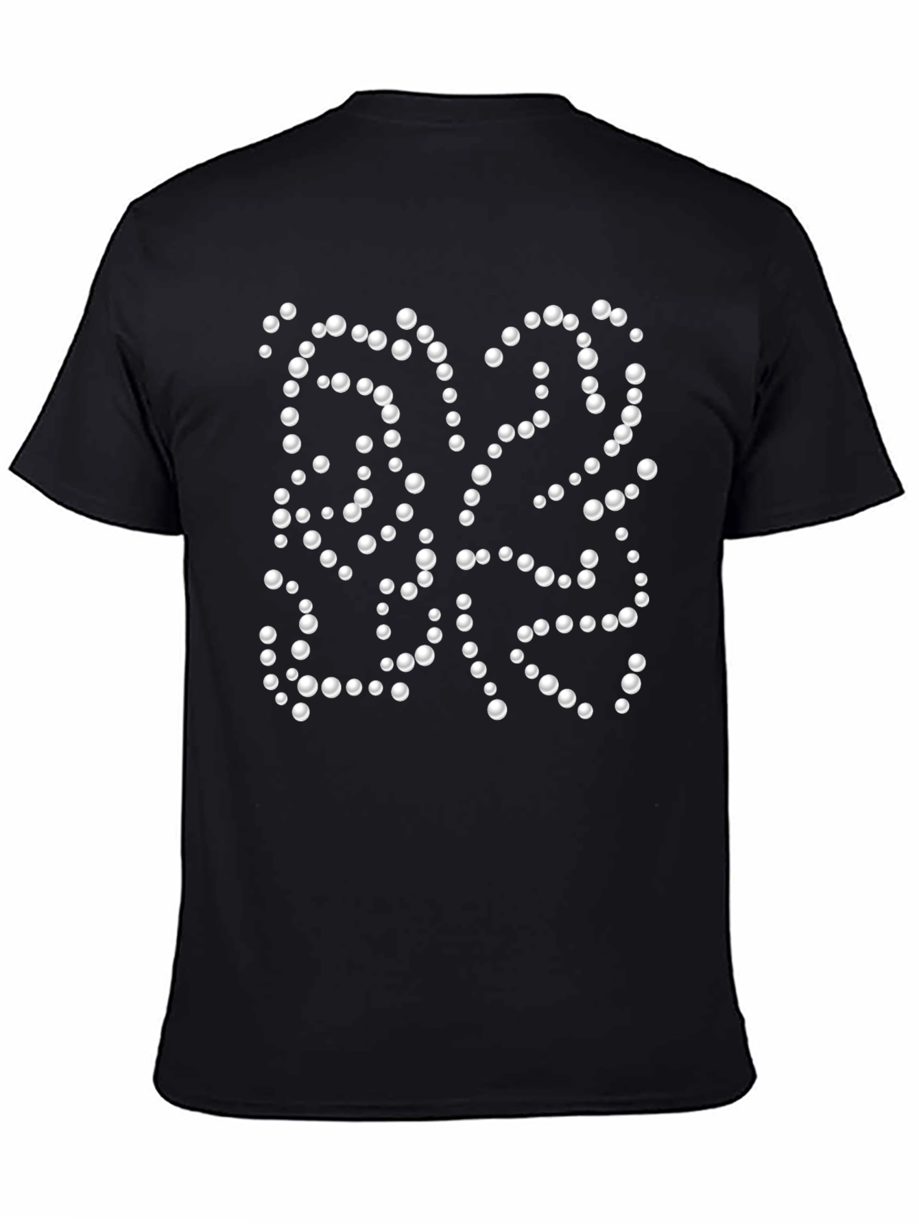 Modern Pearl Dot Pattern Black T-Shirt