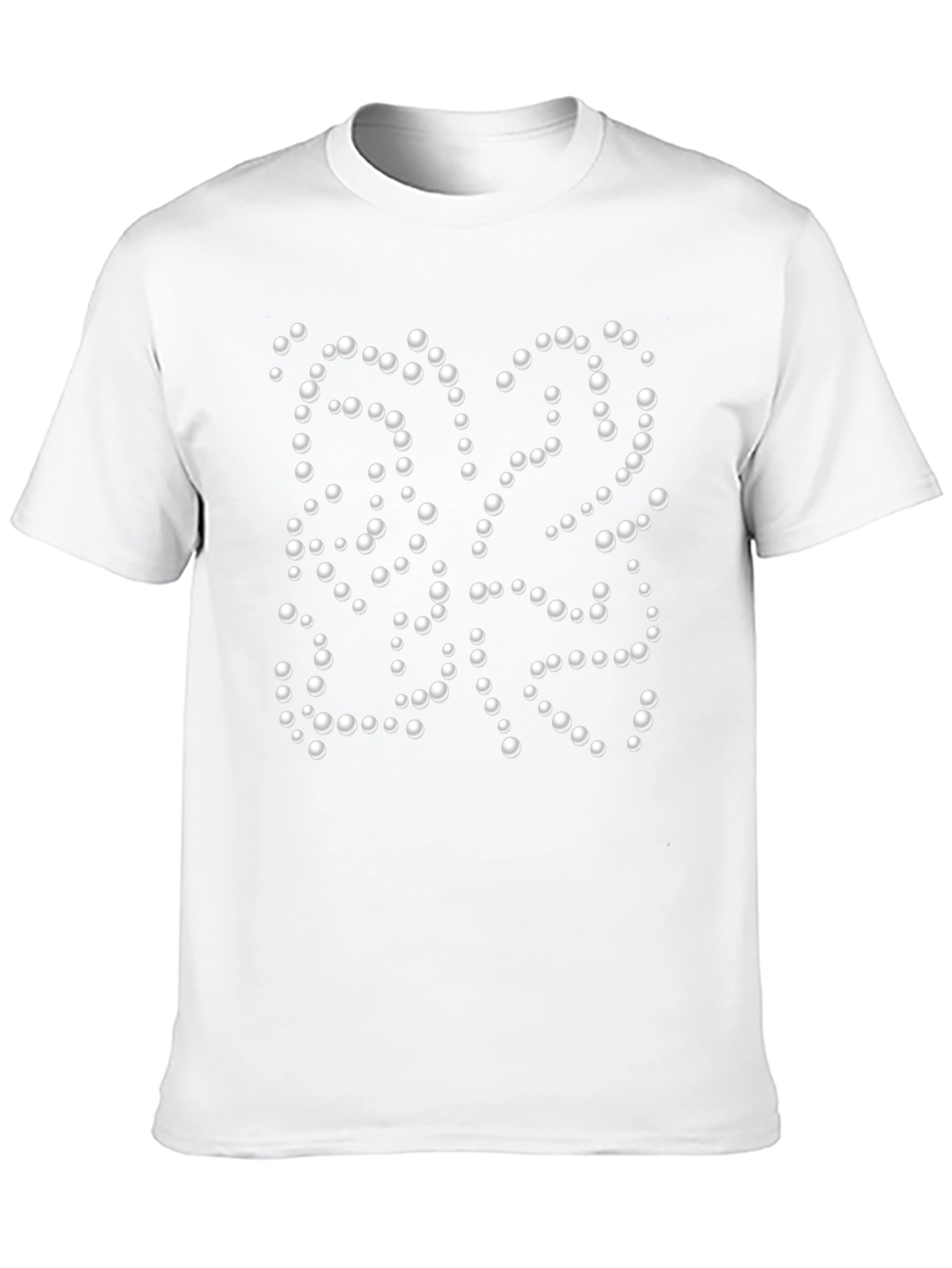 Modern Pearl Dot Pattern Black T-Shirt