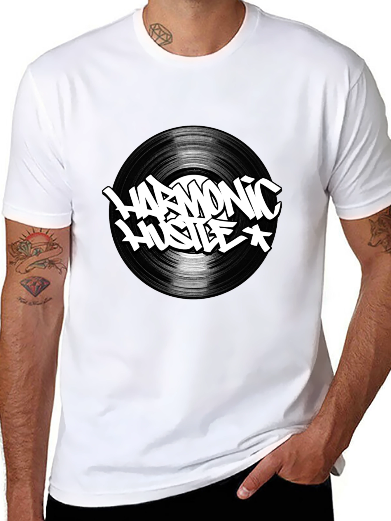 Harmonic Hustle Graphic Tee - Black Cotton T-Shirt