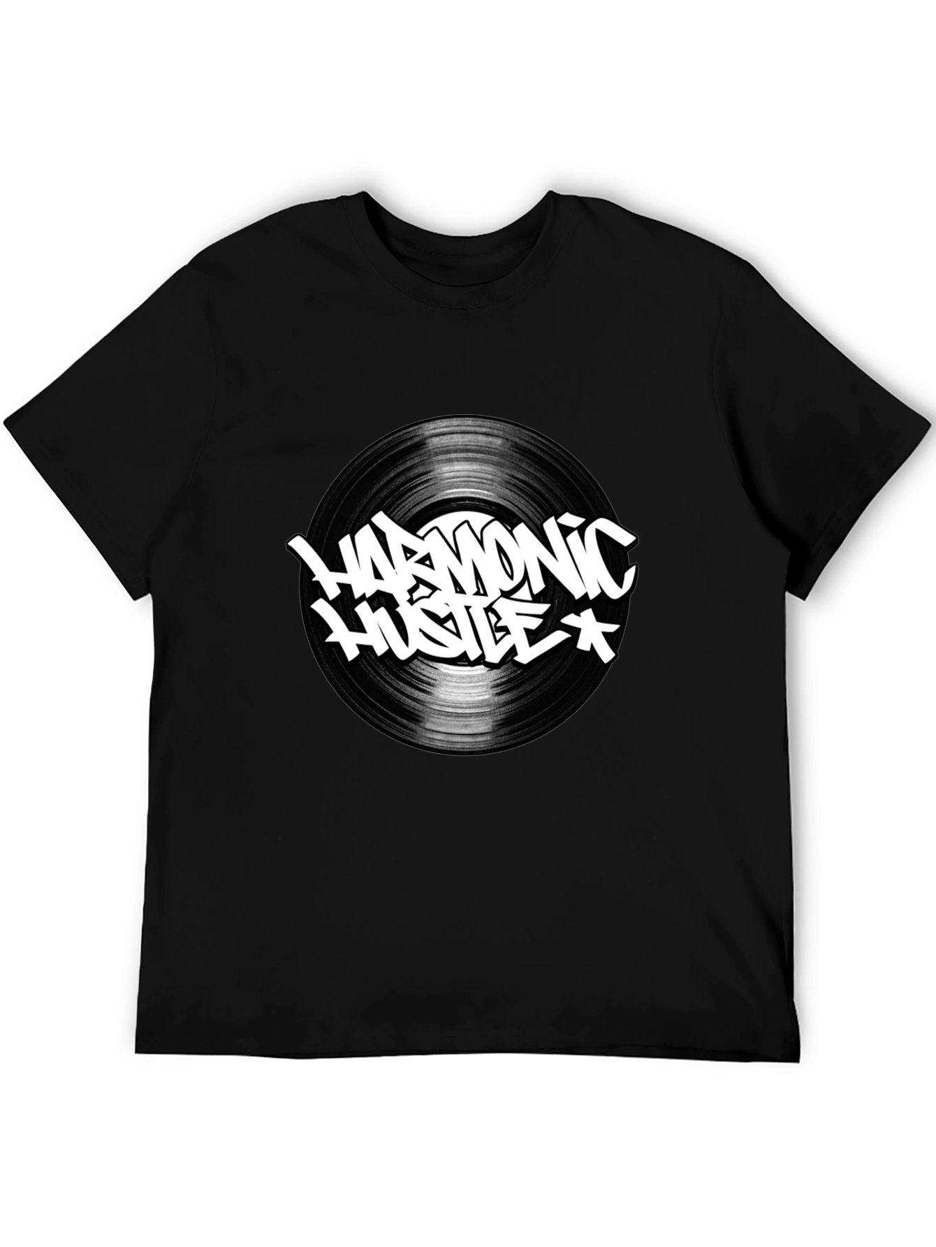 Harmonic Hustle Graphic Tee - Black Cotton T-Shirt