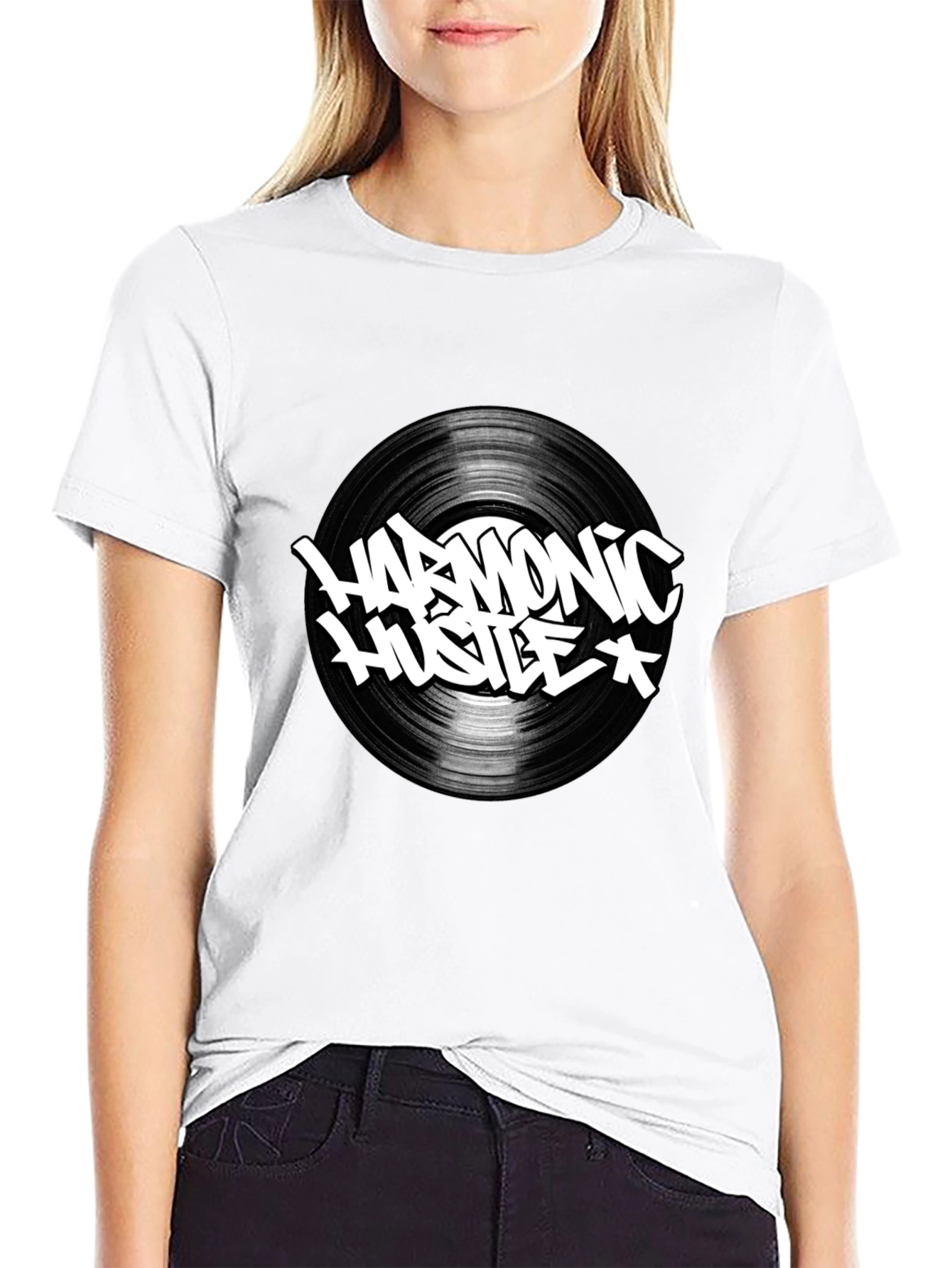 Harmonic Hustle Graphic Tee - Black Cotton T-Shirt