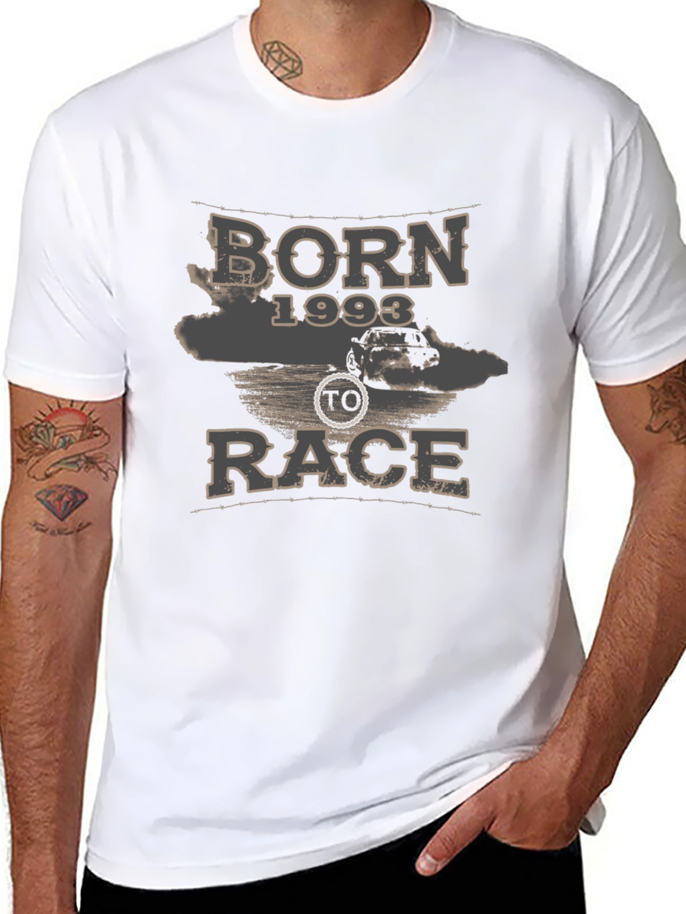 Born 1993 To Race Black Graphic Tee