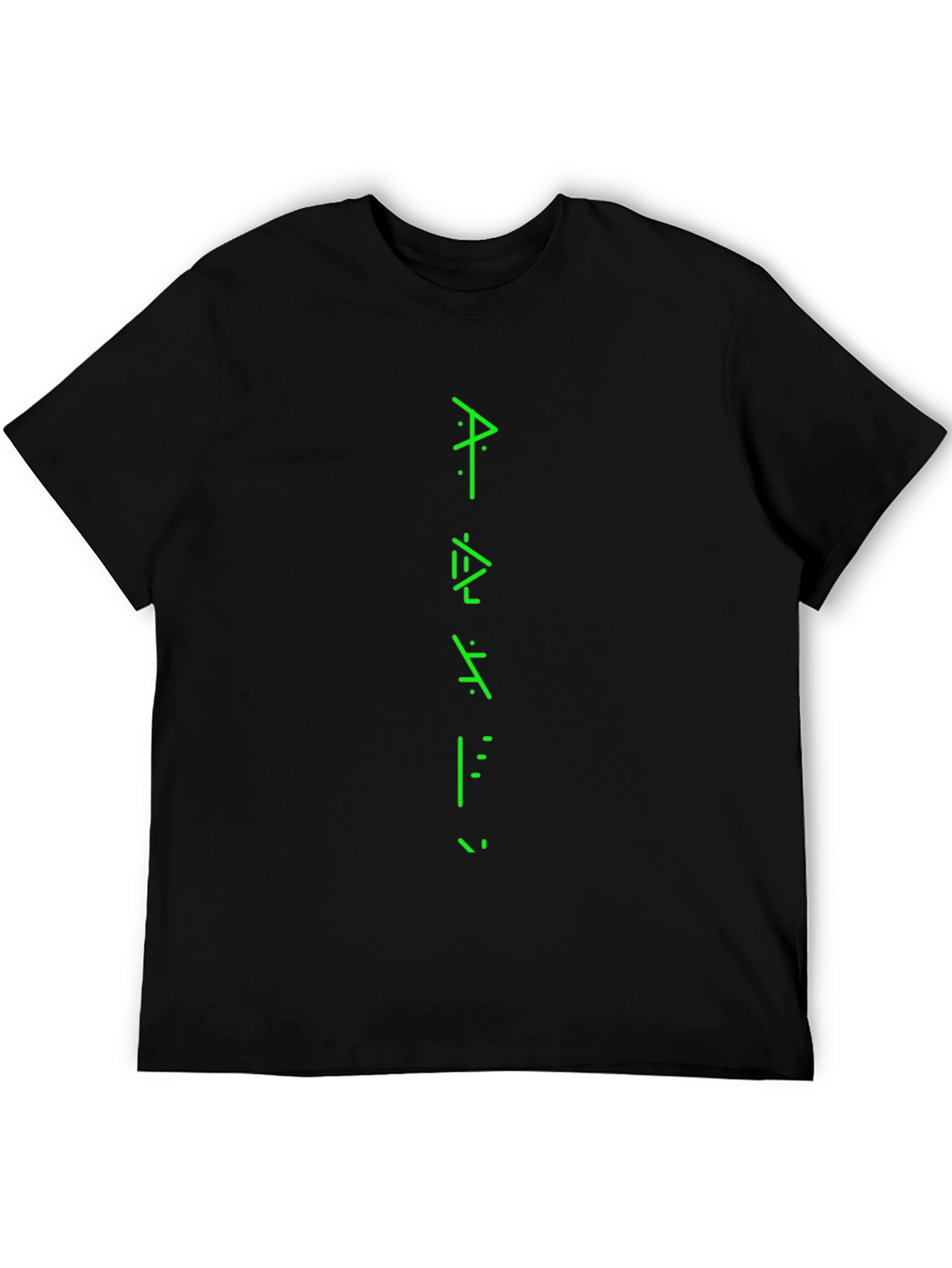 Mystery Script Black Graphic Tee for Men