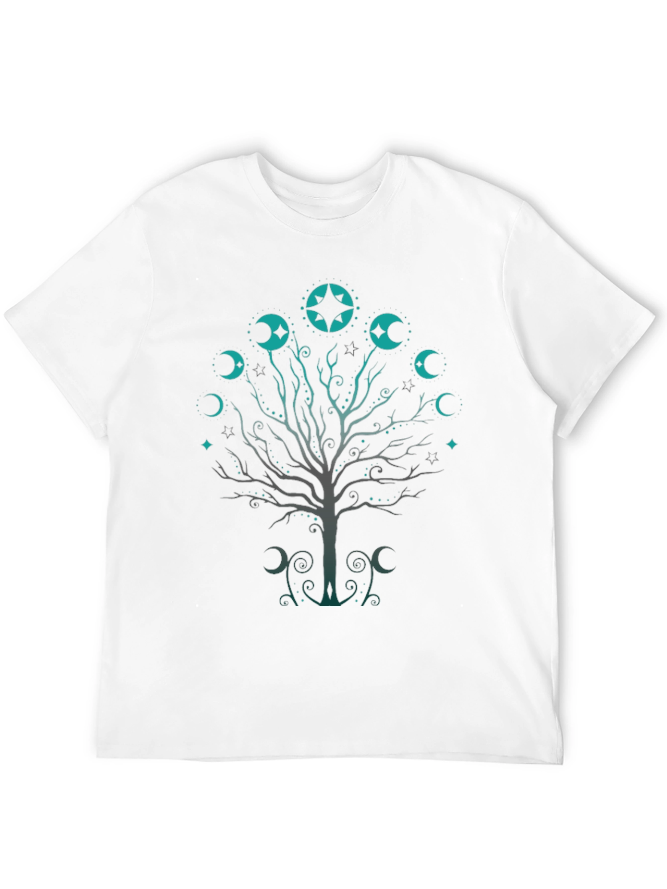 Mystic Moon Tree Black T-Shirt