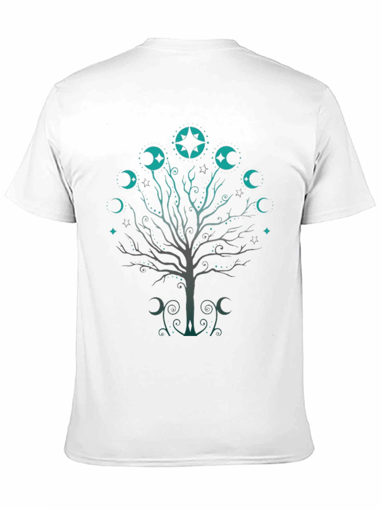 Mystic Moon Tree Black T-Shirt