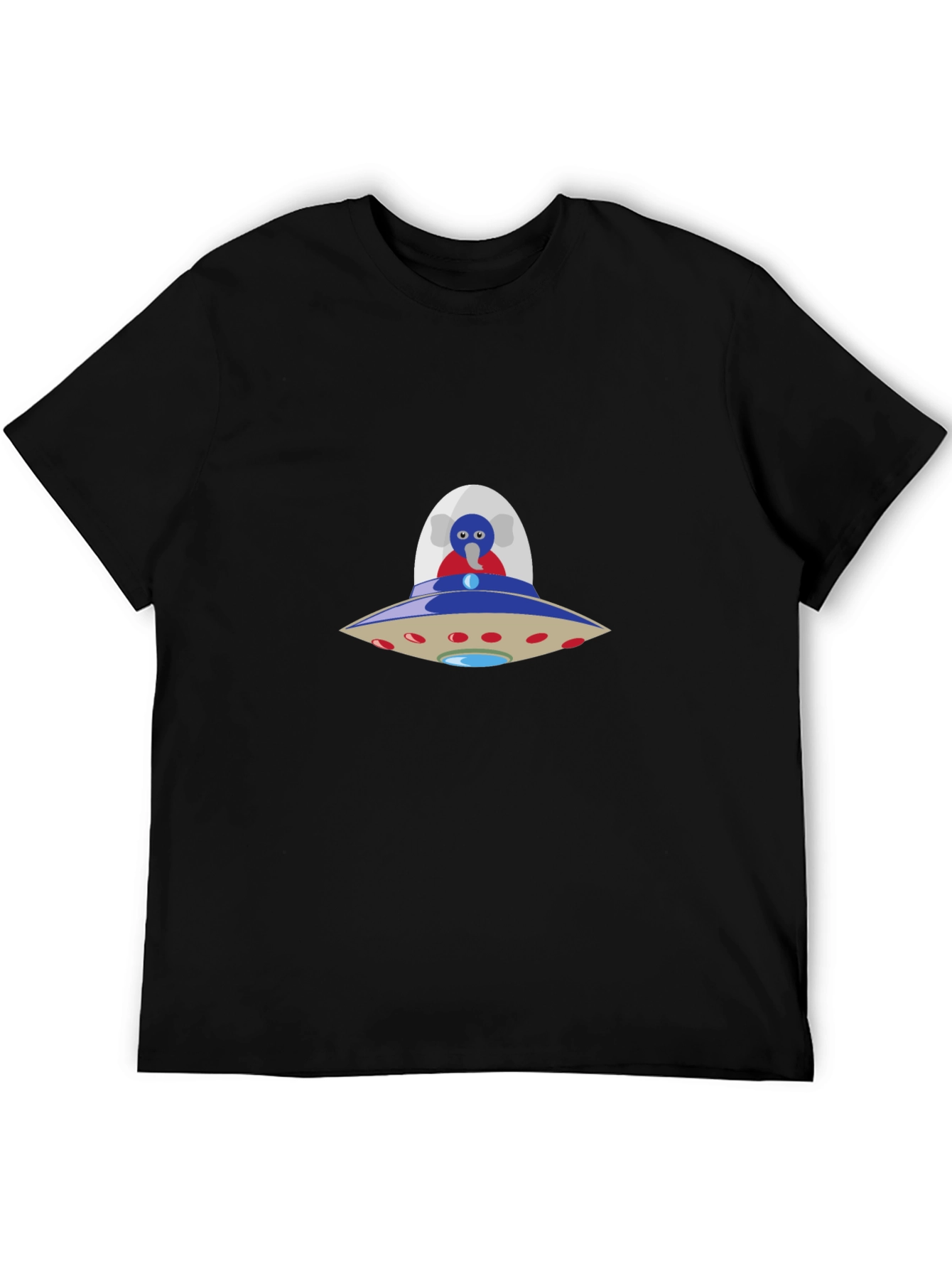 UFO Alien T-Shirt - Black Crew Neck