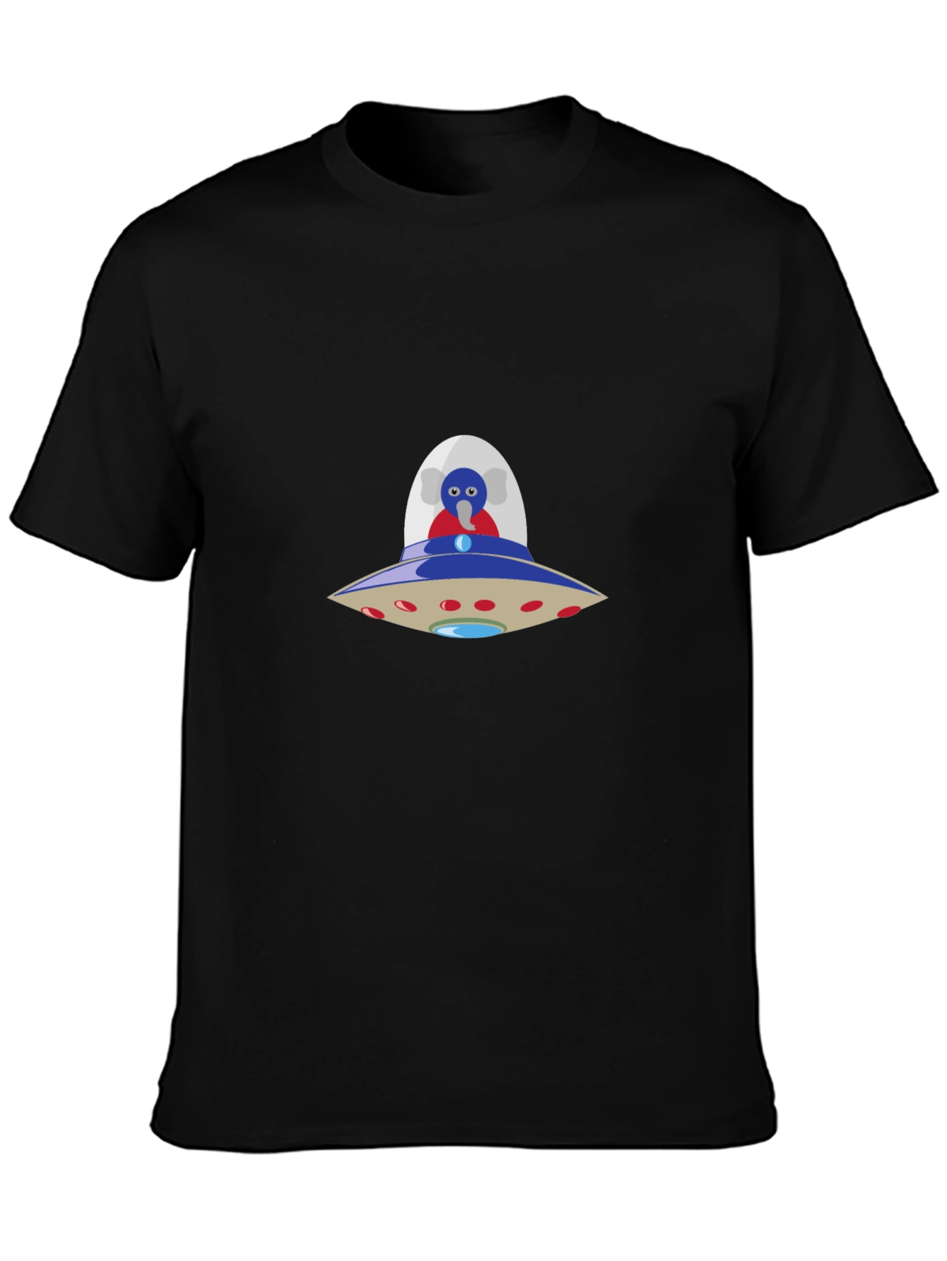 UFO Alien T-Shirt - Black Crew Neck