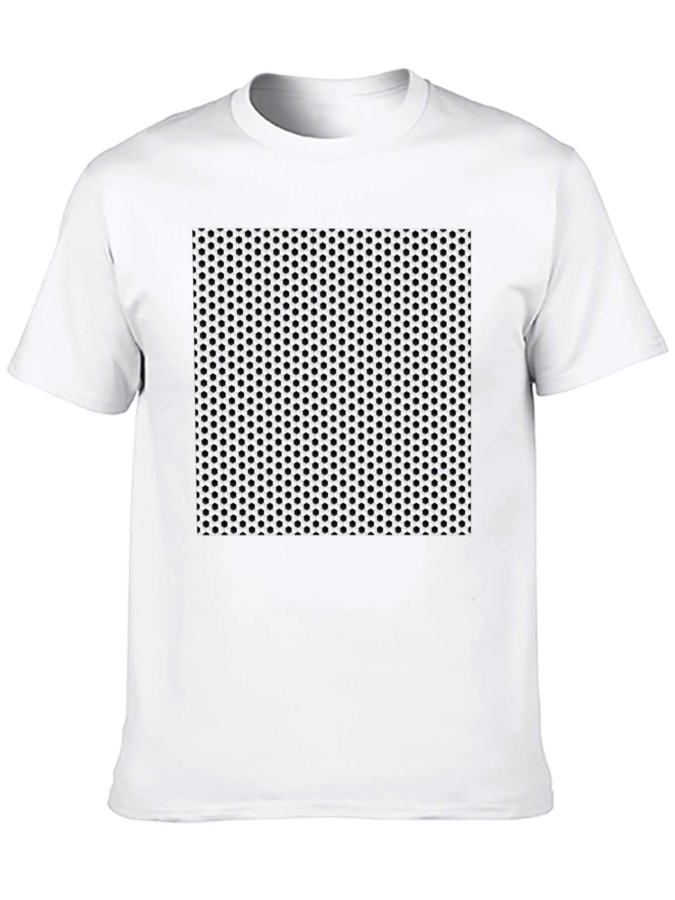 Black Tee with Geometric Dot Pattern