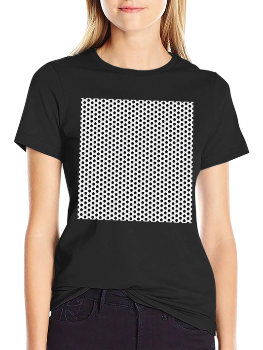 Black Tee with Geometric Dot Pattern