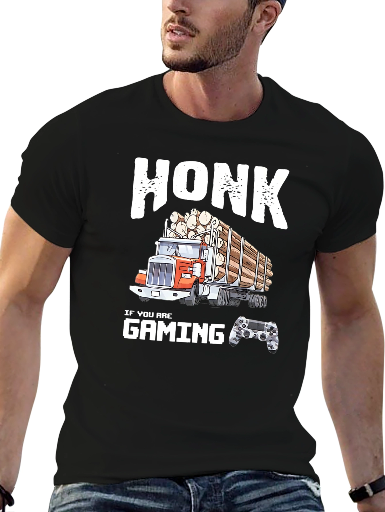 Honk If You Are Gaming Funny Trucker T-Shirt